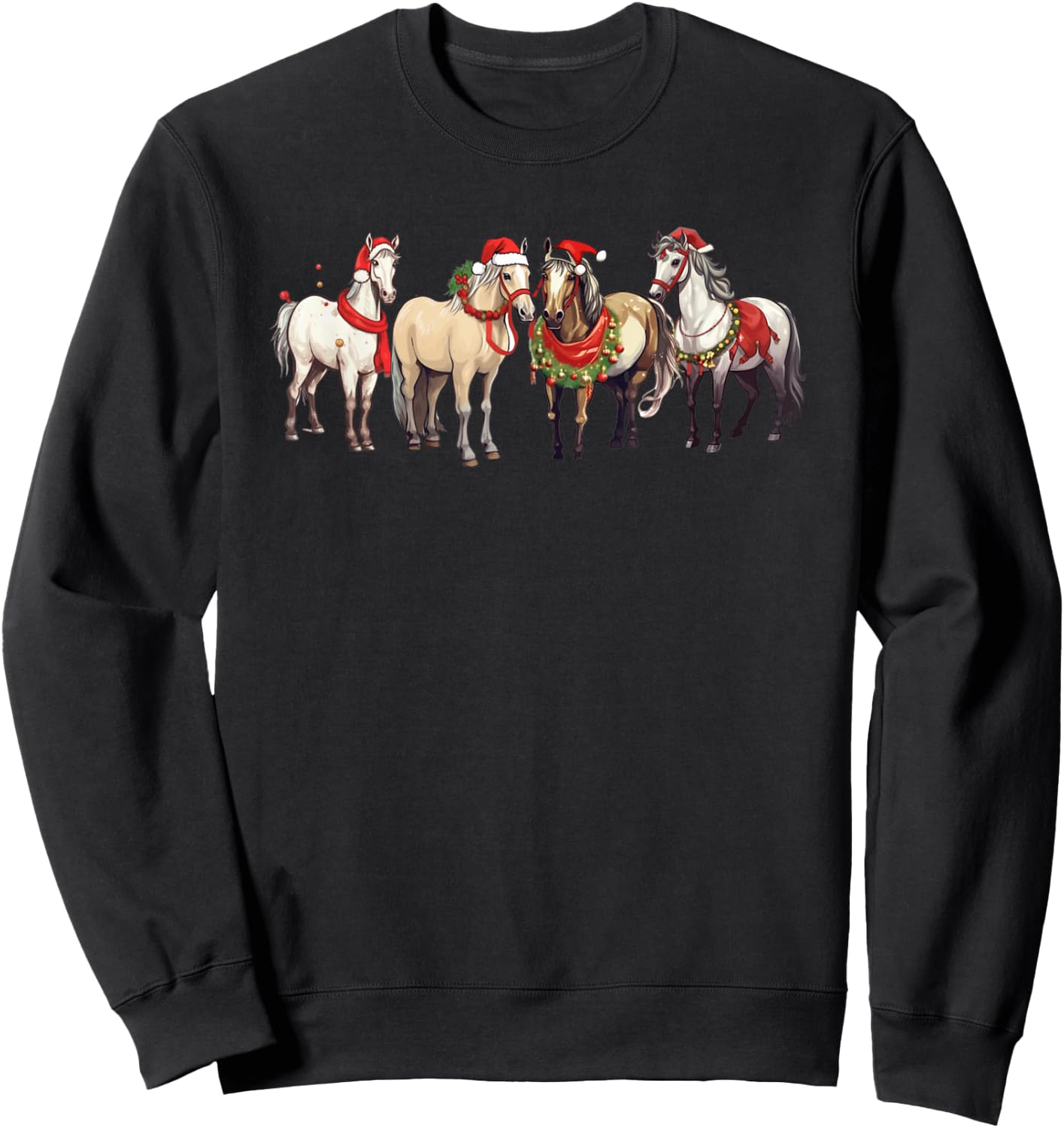 Harlow And Popcorn Merch Harlow’s Ponies Festive Sweatshirt - Sweatshirt | Black