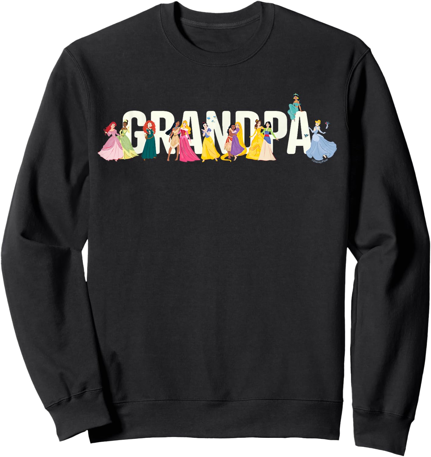 Disney Princess Squad Grandpa Family Trip Vacation Reunion Sweatshirt - Sweatshirt | Black