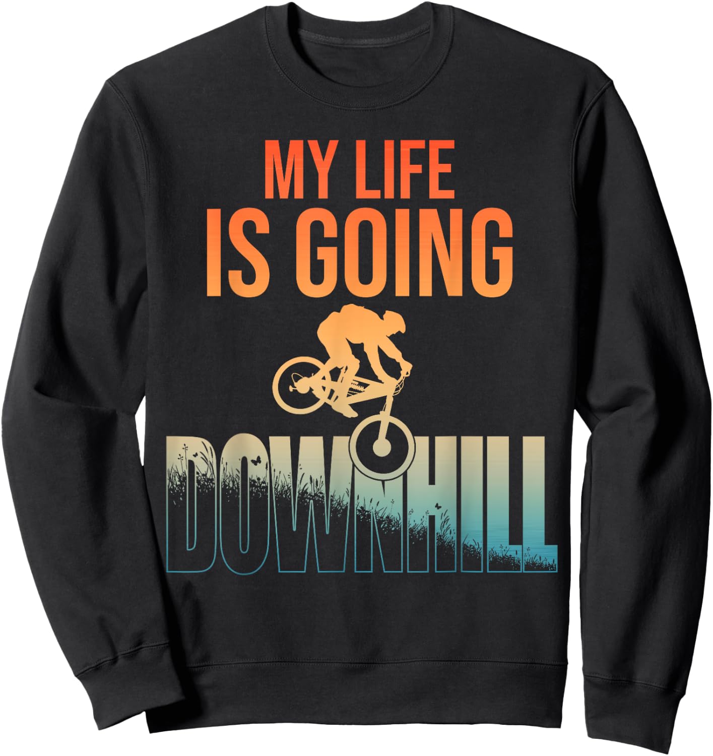 Cool Mountain Bike Art Boys Downhill Mountain Biking Sweatshirt - Sweatshirt | Black