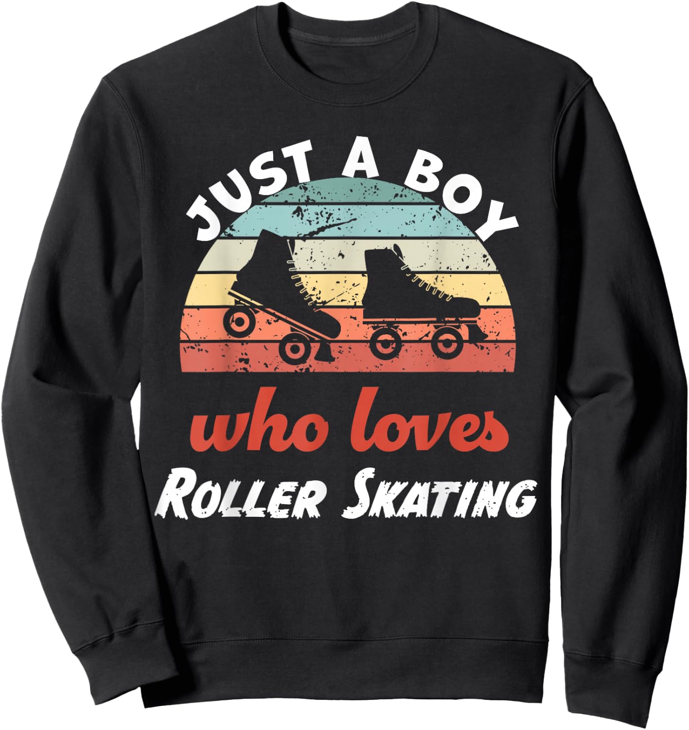 Just A Boy Who Loves Roller Skating Kids Roller Skating Boys Sweatshirt - Sweatshirt | Black