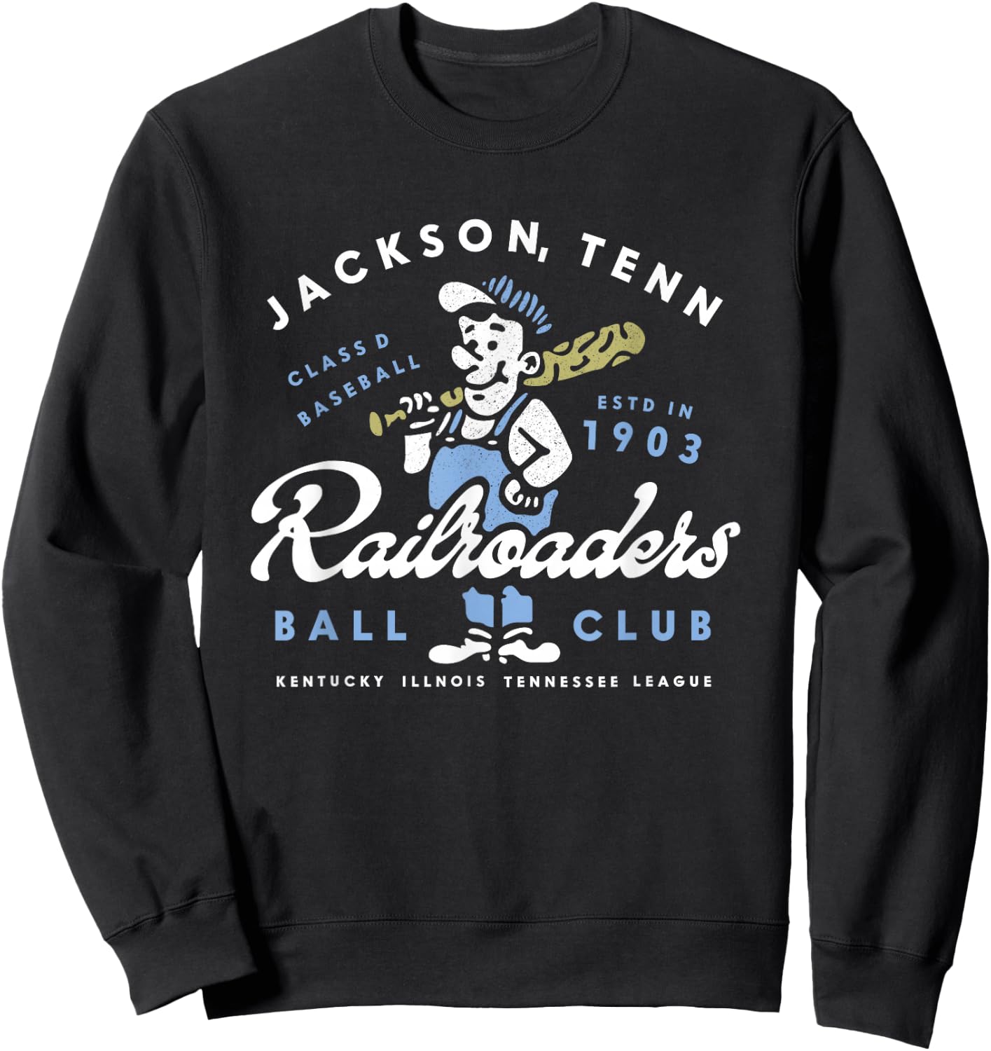 Jackson Railroaders Tennessee Vintage Defunct Baseball Sweatshirt - Sweatshirt | Black