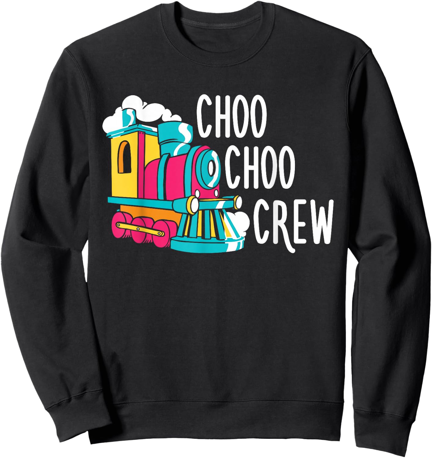 Choo Choo Crew Railway Train Birthday Sweatshirt - Sweatshirt | Black