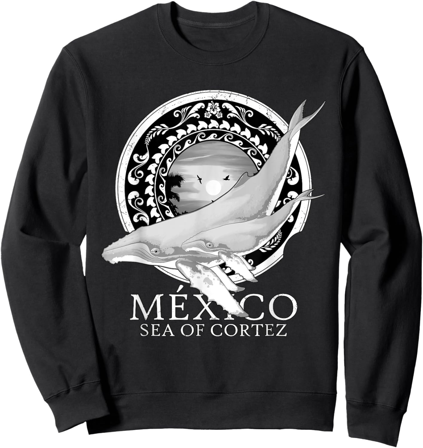 Humpback Whales Sea of Cortez Mexico Sweatshirt - Sweatshirt | Black