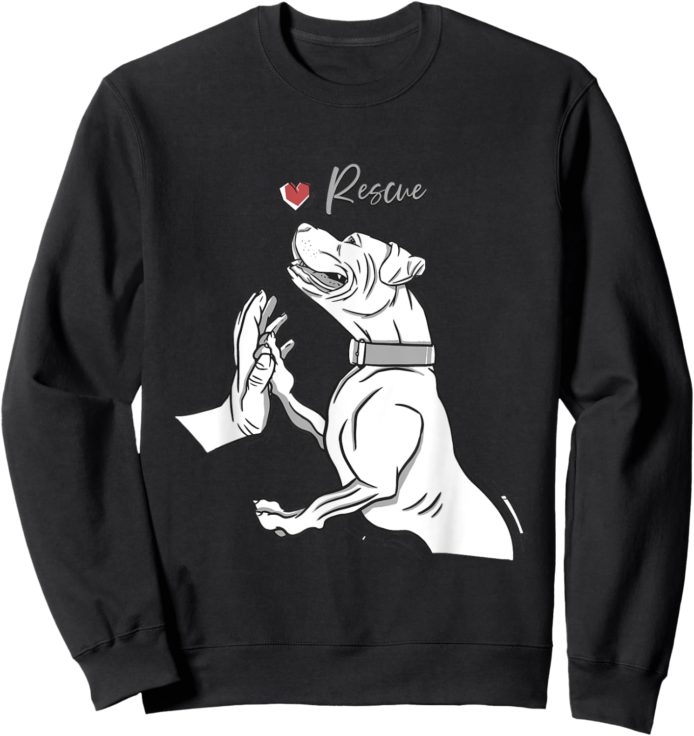 Rescue Pitbull Dogs Lover Animal Rescue Sweatshirt - Sweatshirt | Black