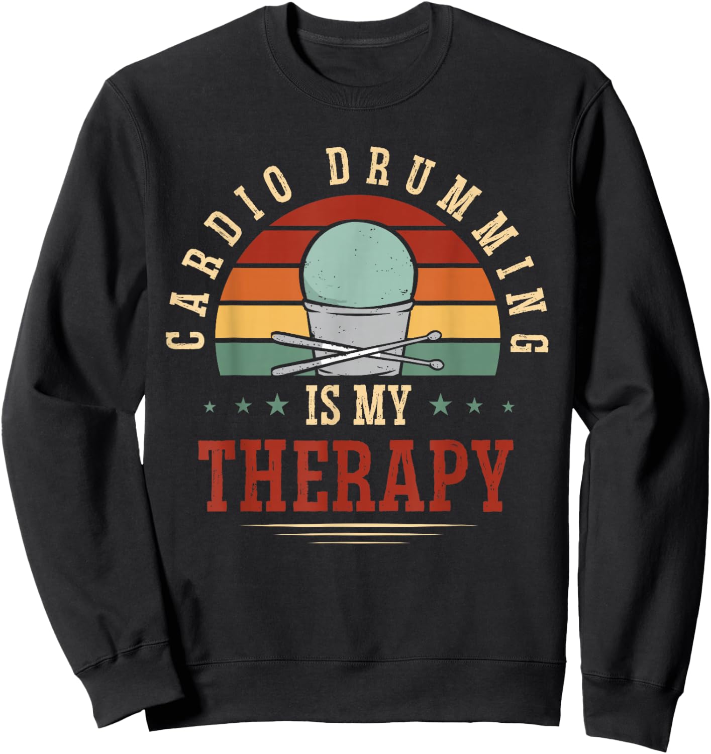 Cardio Drumming Gym Fitness Class Workout Sweatshirt - Sweatshirt | Black