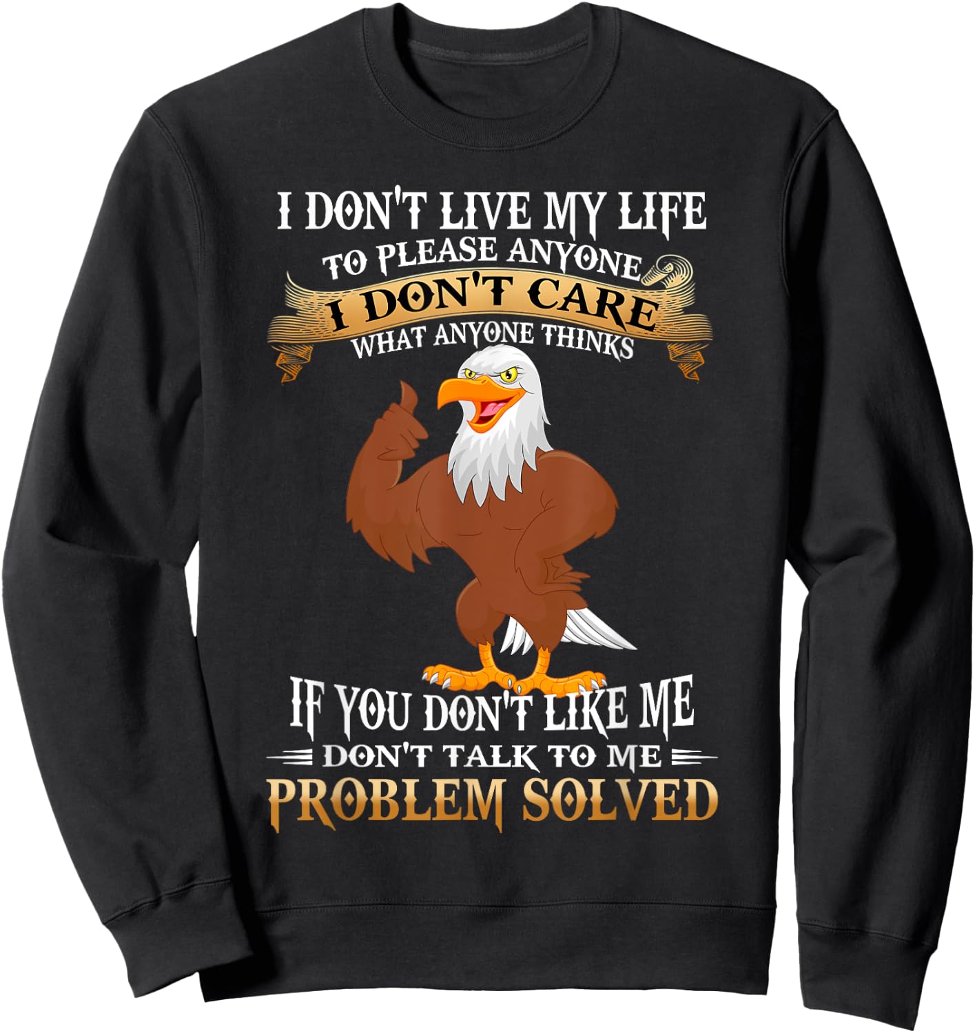 Eagle I Don't Live My Life To Please Anyone I Don't Care Sweatshirt - Sweatshirt | Black