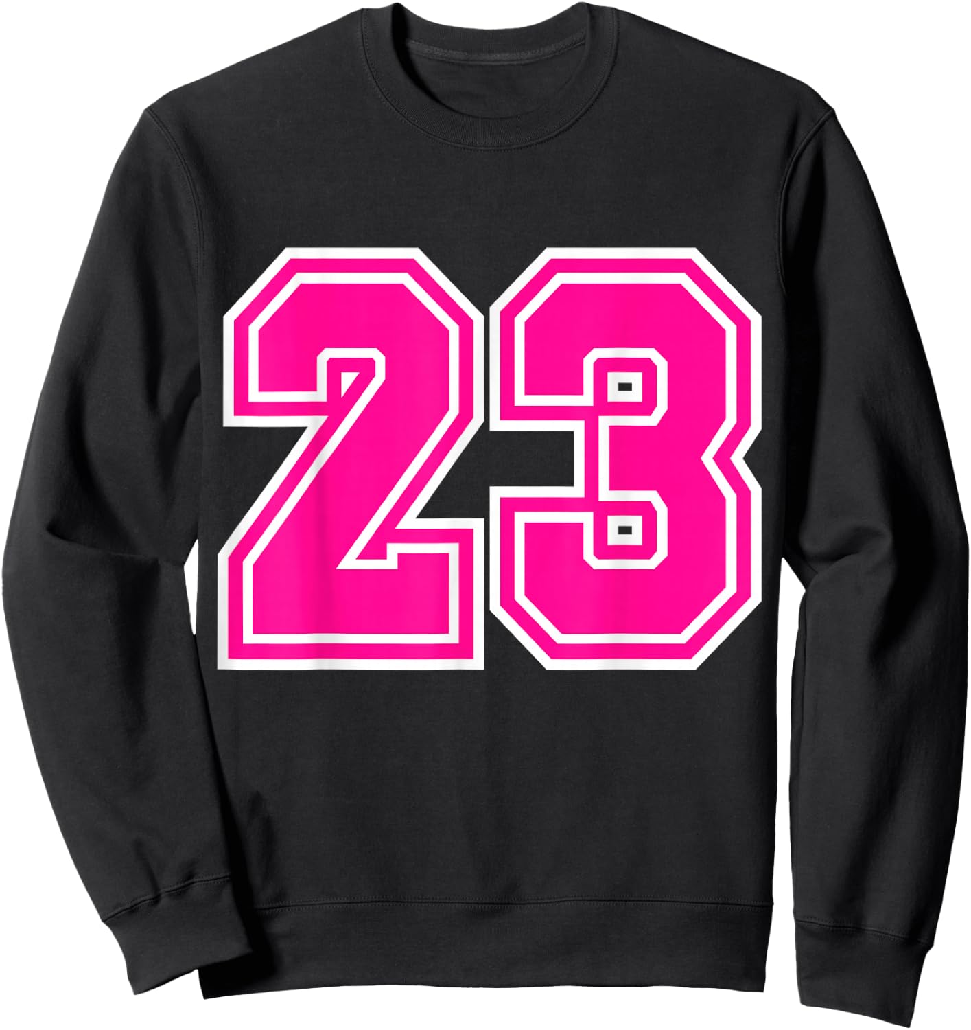 Number #23 Pink Sports Team Sweatshirt - Sweatshirt | Black