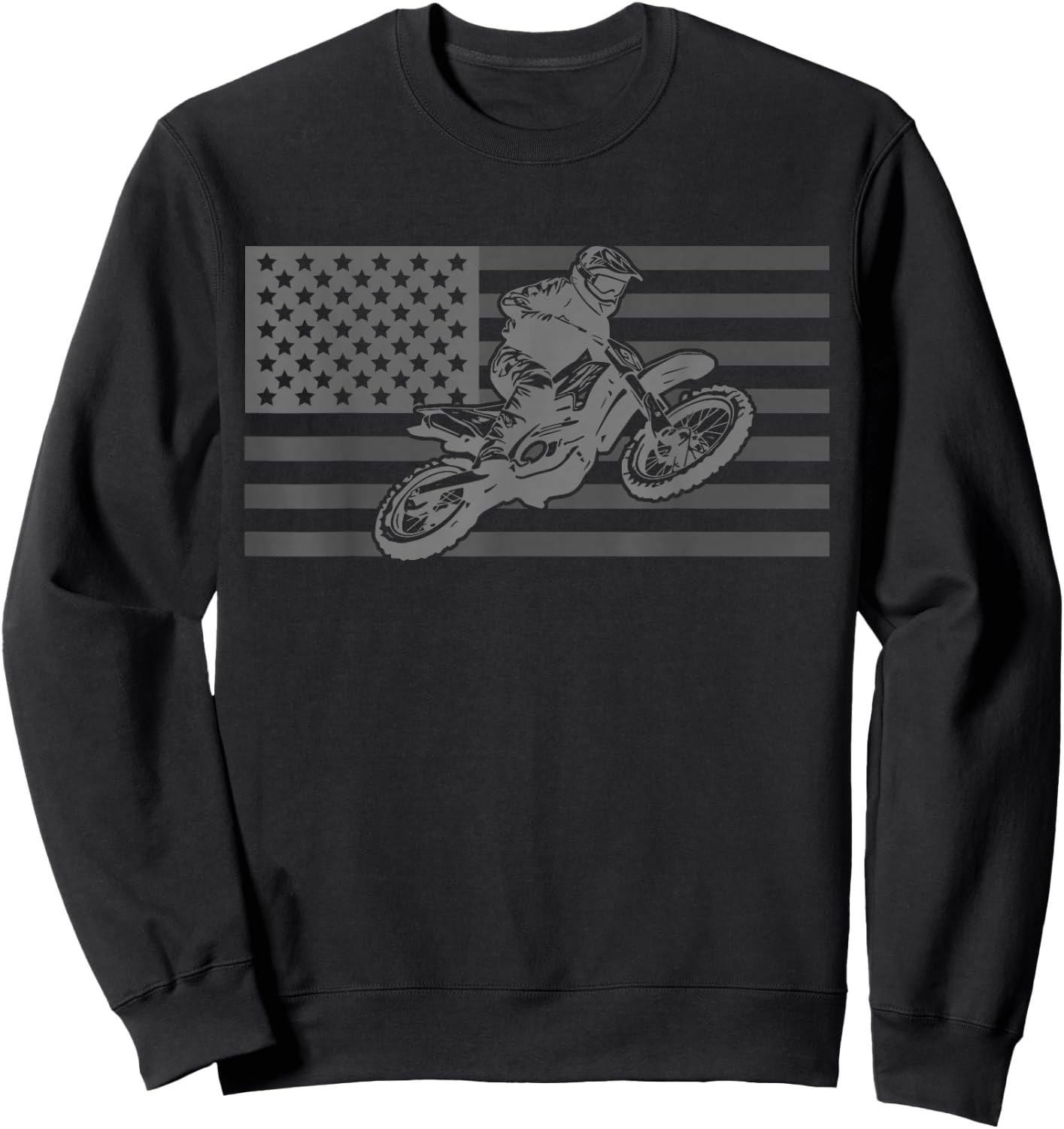 American Flag Motocross Apparel - Dirt Bike Motocross Sweatshirt - Sweatshirt | Black