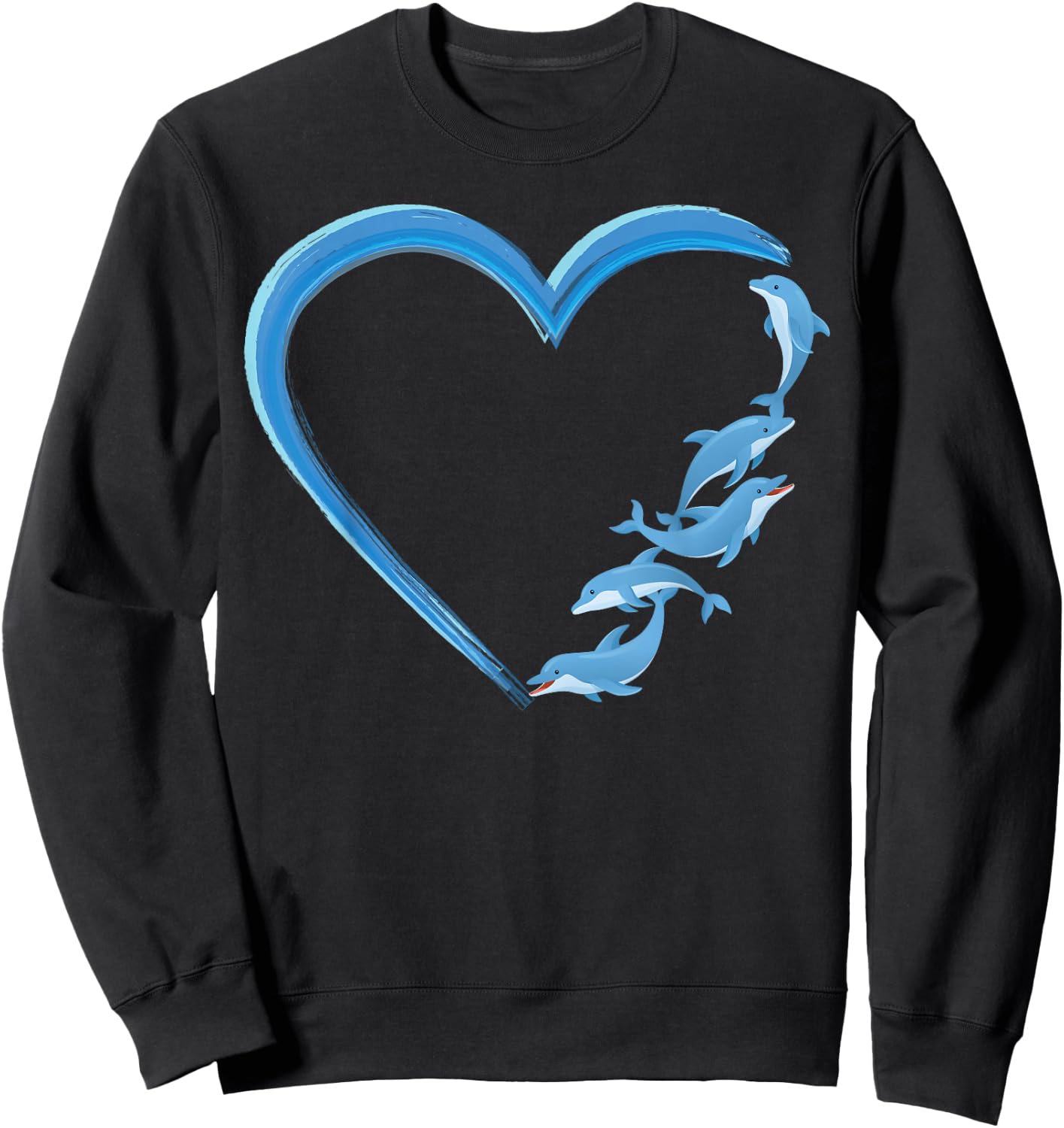 Dolphin Heart Sweatshirt - Sweatshirt | Black