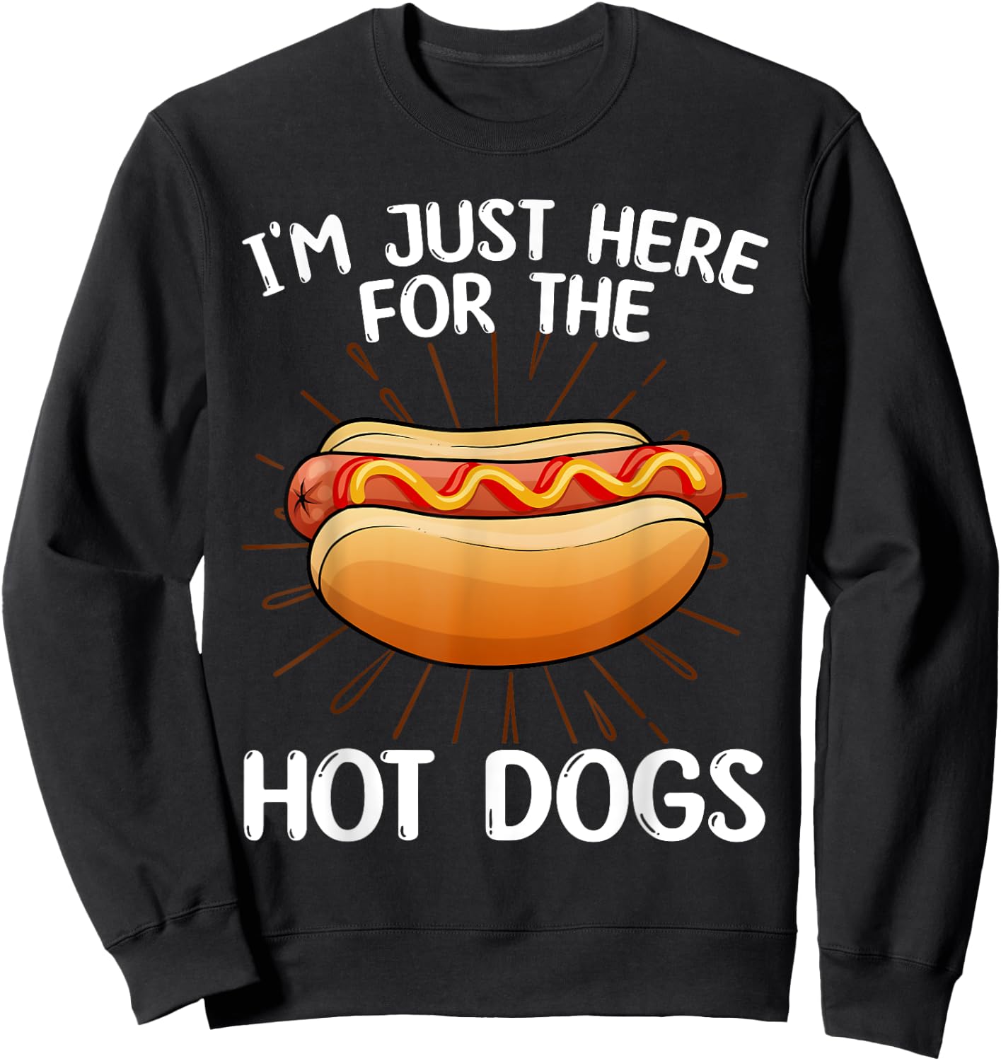 Funny Hotdog Women Kids Food Hot Dog Lovers Foodie Sweatshirt - Sweatshirt | Black