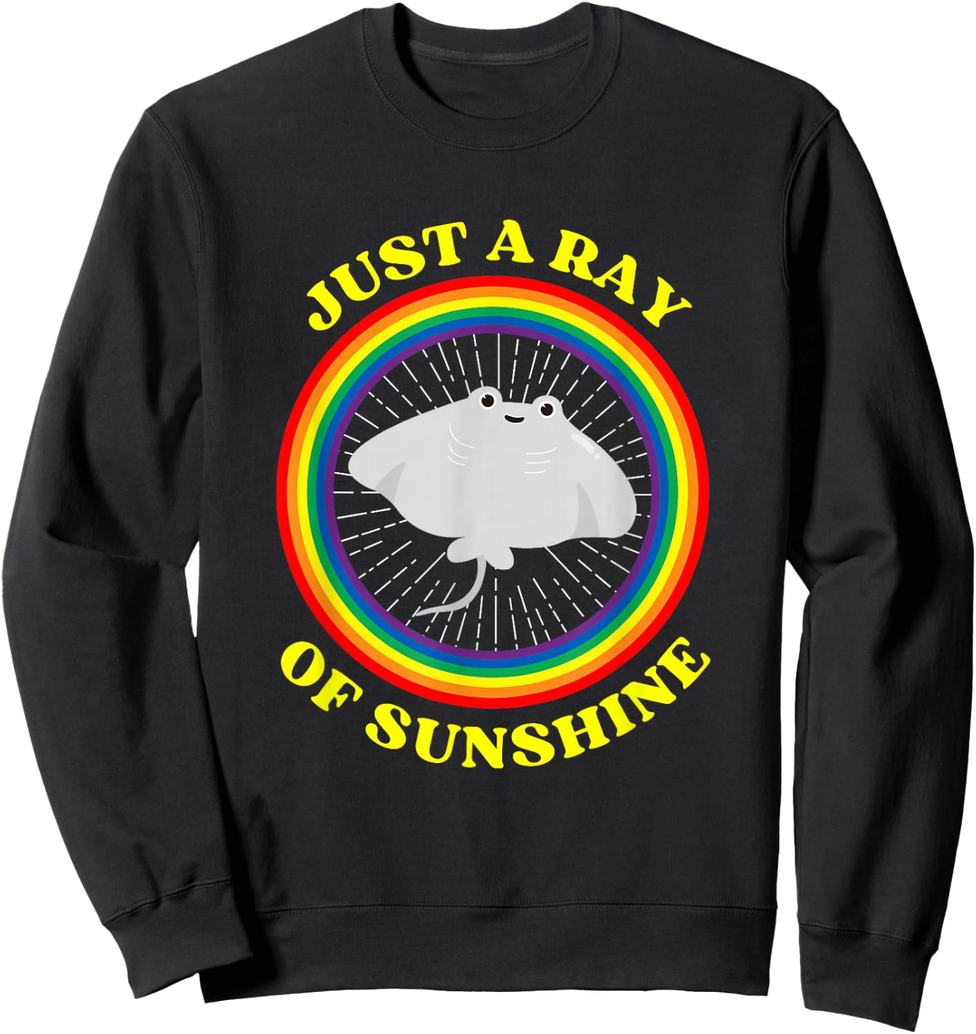 Stingray Of Sunshine Funny Stingray Rainbow Sweatshirt - Sweatshirt | Black