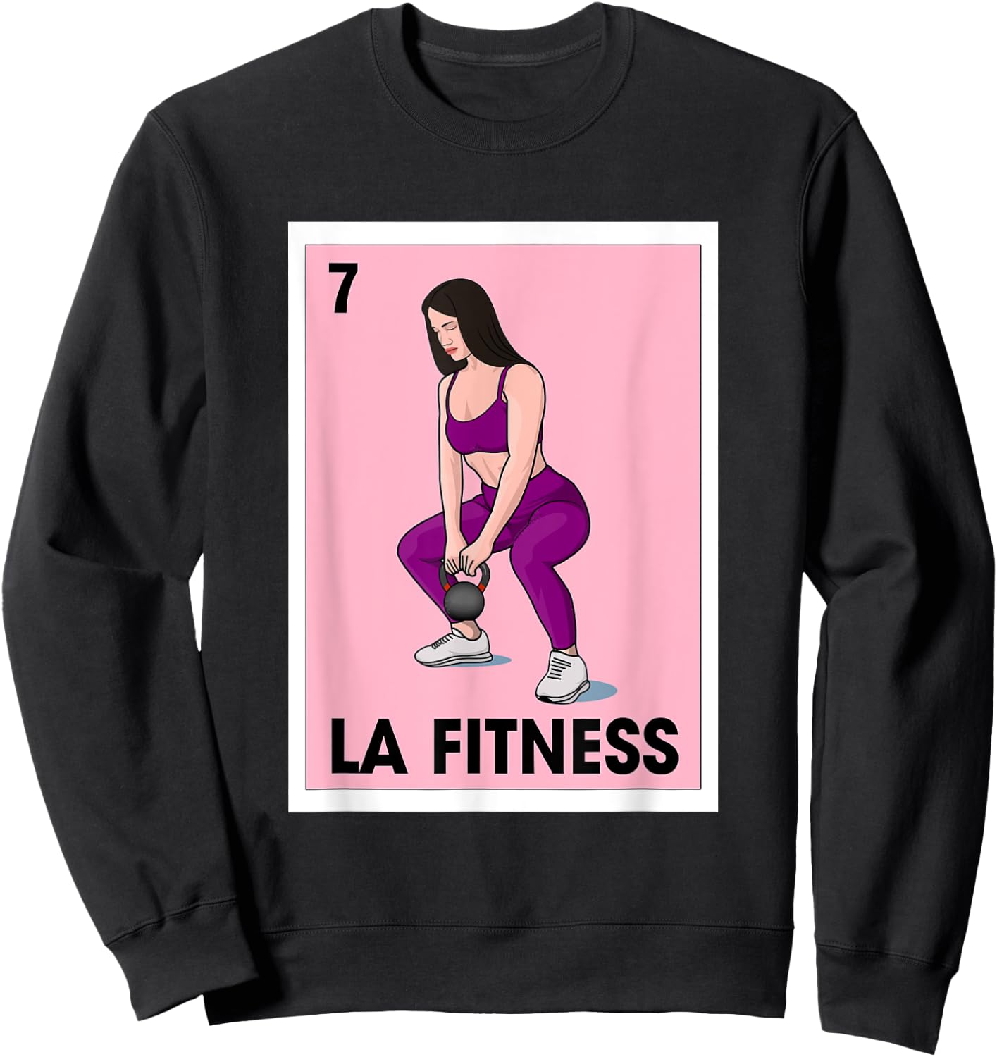 La Fitness Mexican Bingo Card Game Workout Gym Exercise Sweatshirt - Sweatshirt | Black