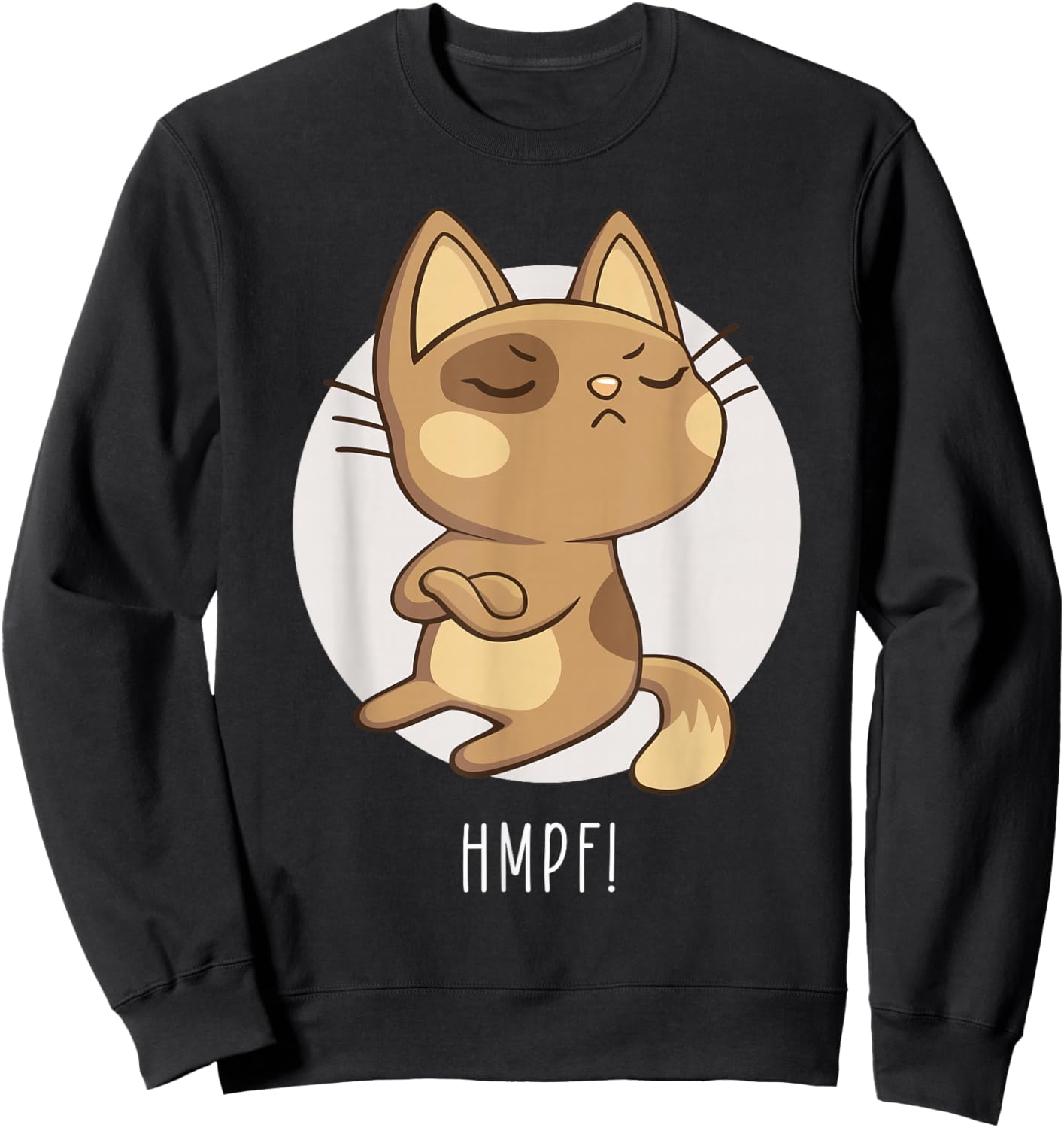 Hmph! Sulking Cat Anti-Social Cat for Funny Cat Lovers Sweatshirt - Sweatshirt | Black
