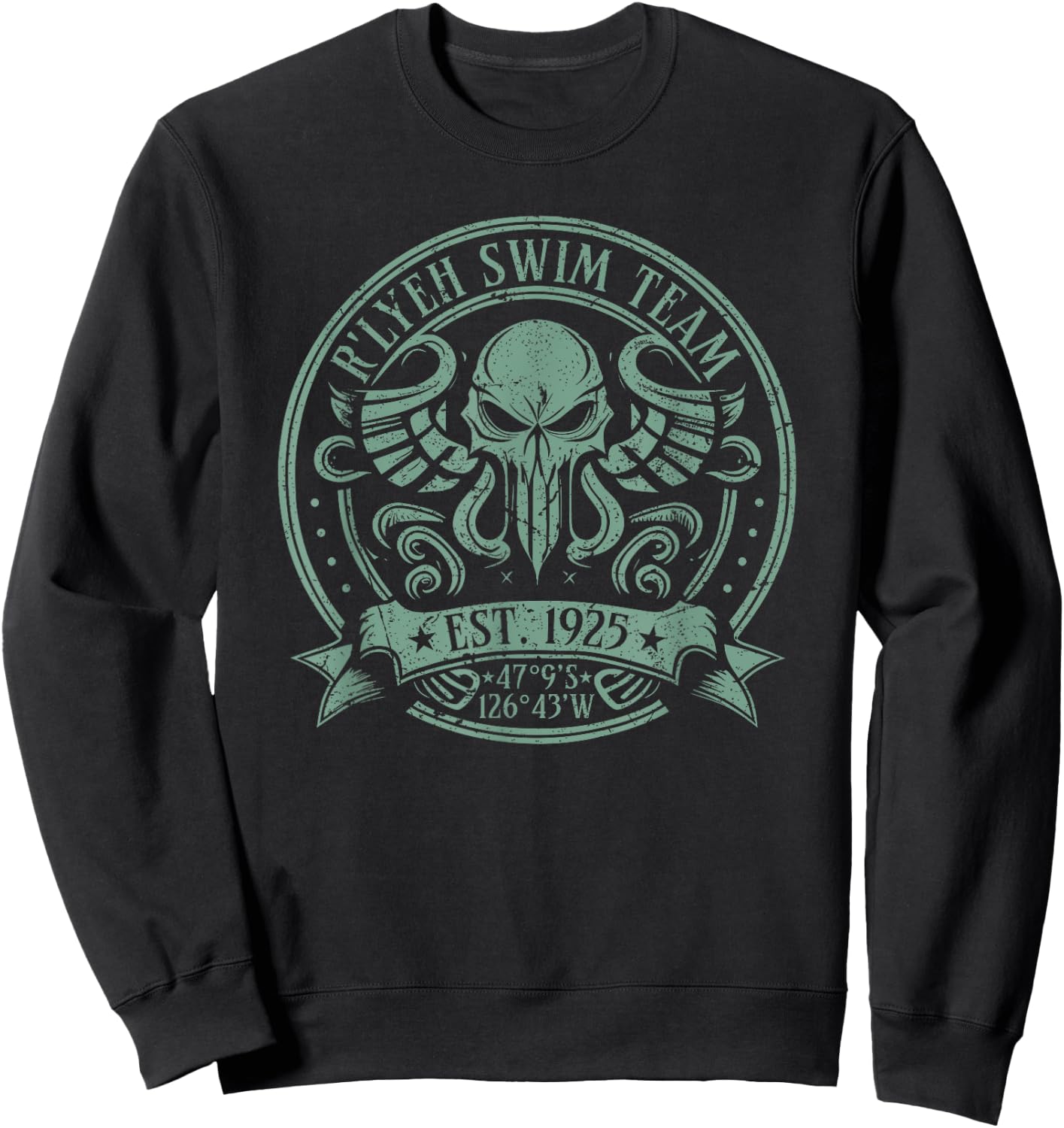 Cthulhu R'lyeh Swim Team, Cosmic Horror Cthulhu Sweatshirt - Sweatshirt | Black