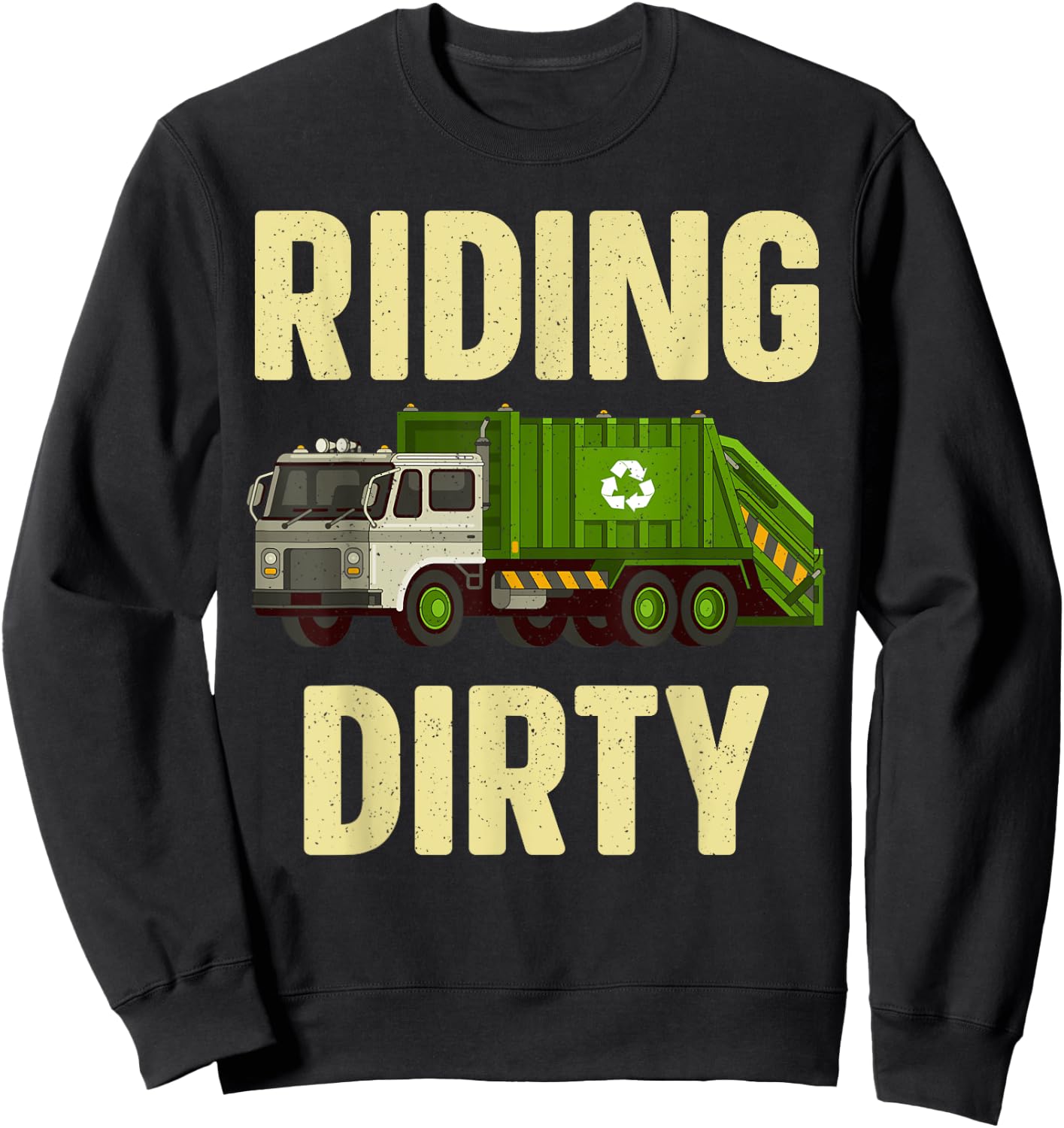 Funny Garbage Truck Art For Toddler Boys Trash Garbage Truck Sweatshirt - Sweatshirt | Black