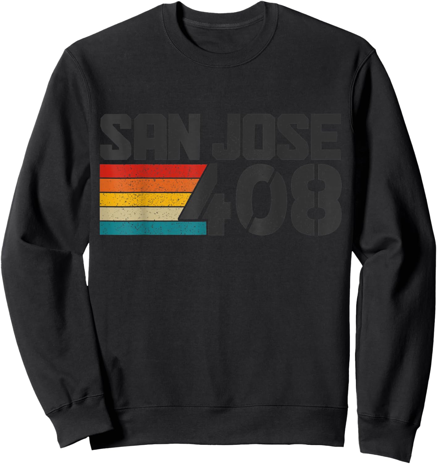 San Jose California 408 Area Code Pride Vintage Sweatshirt - Sweatshirt | Black