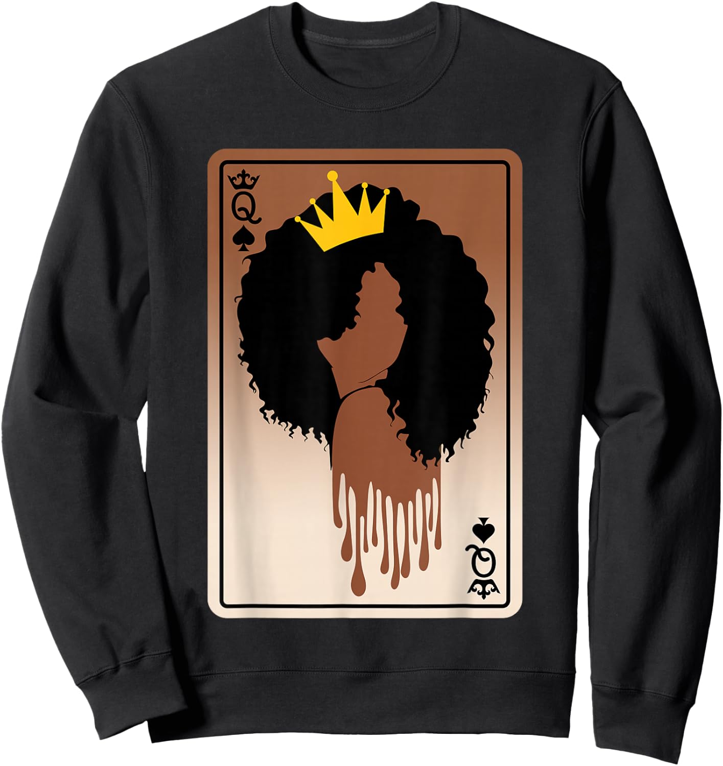 Spades Queen Card Afro American Black History Month Melanin Sweatshirt - Sweatshirt | Black