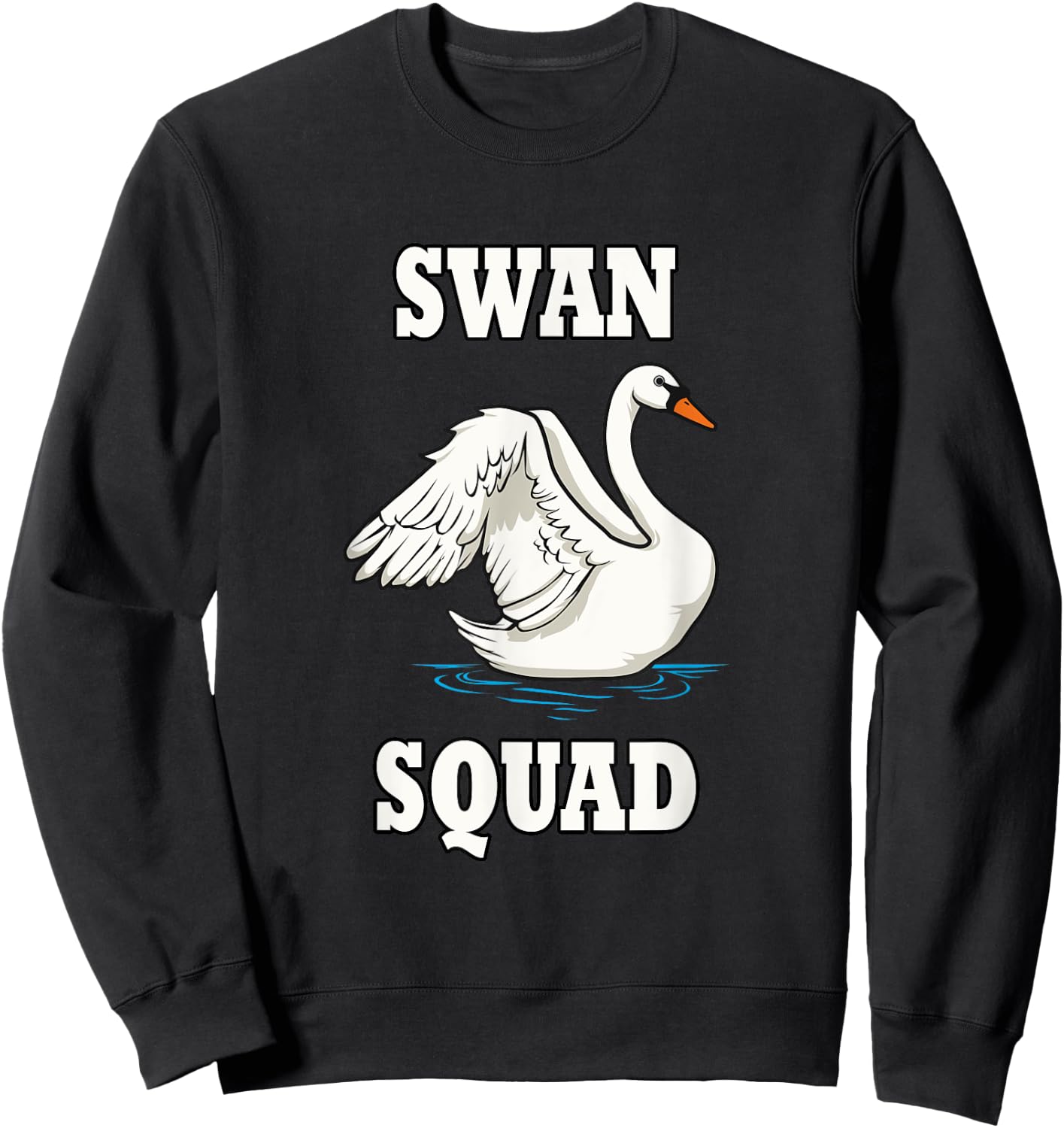 Swan Wildlife Animals Ironic Angry Swans Sweatshirt - Sweatshirt | Black