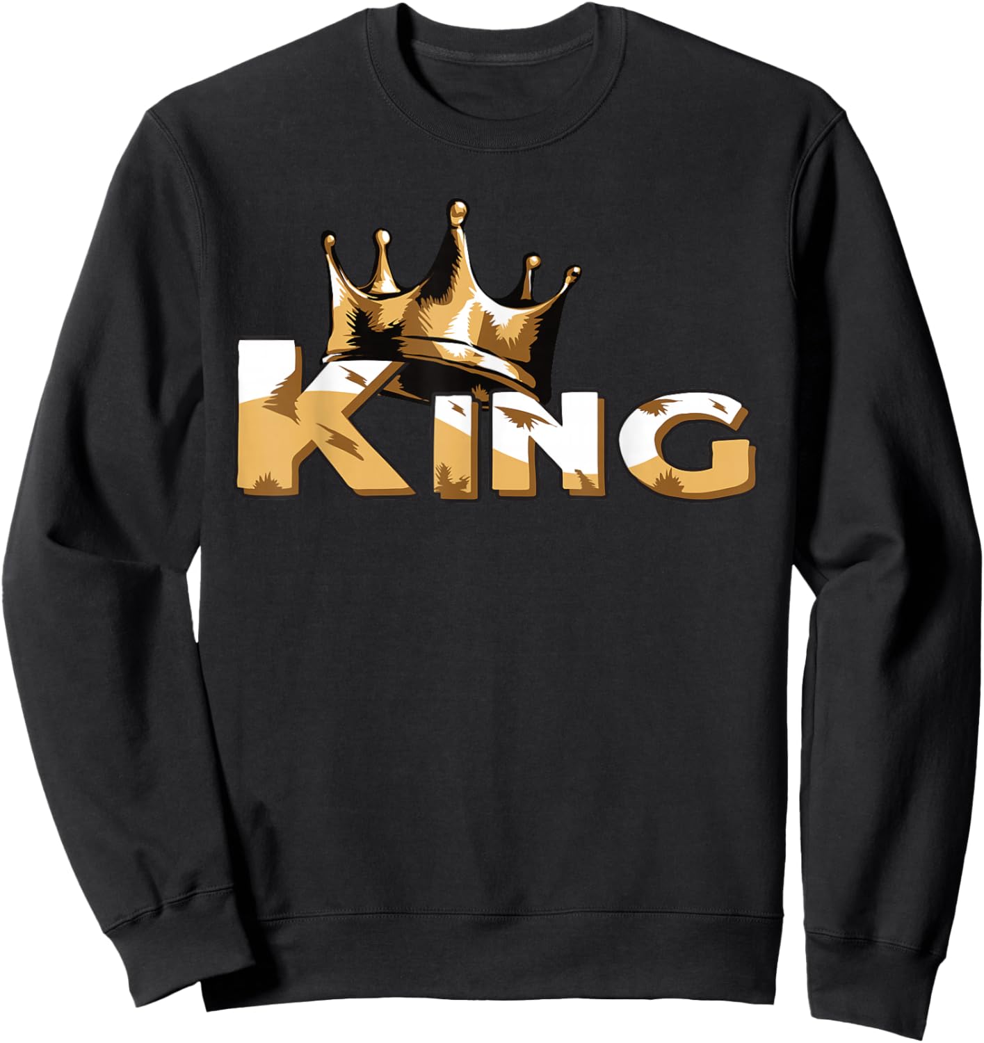 Crown with Writing King Sweatshirt - Sweatshirt | Black
