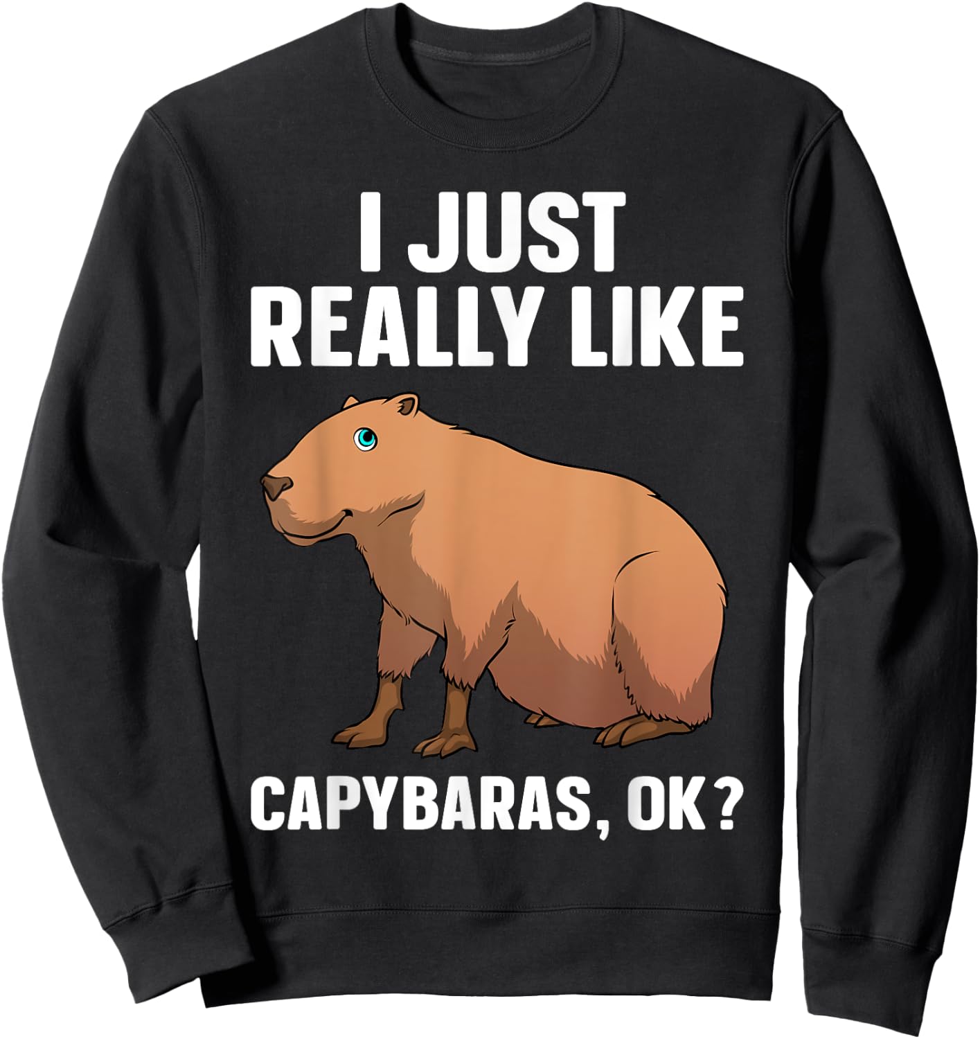 Cool Capybara Art Women Kids Rodent Animal Capybara Sweatshirt - Sweatshirt | Black