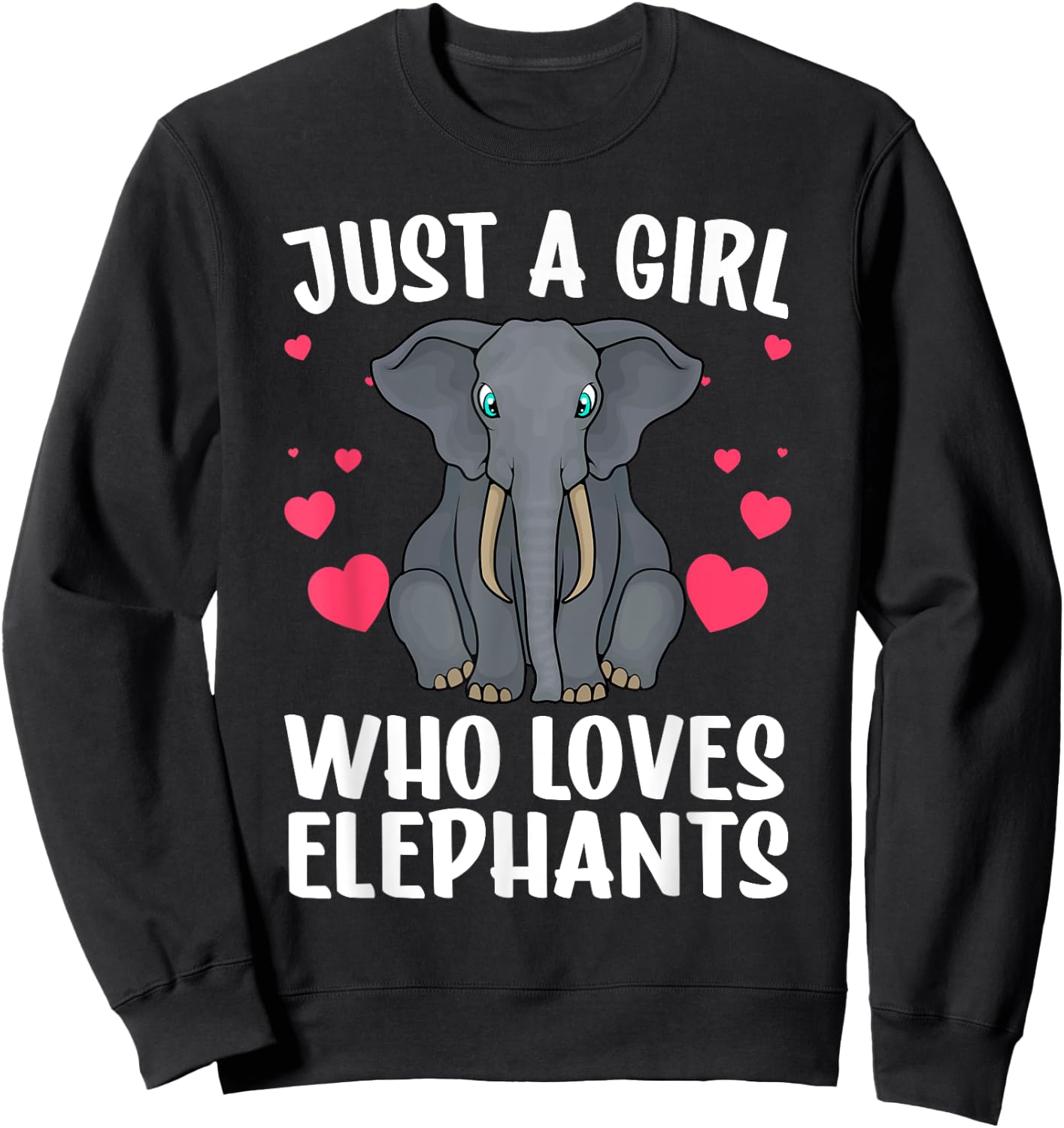 Cool Elephant Girls African Elephant Lover Zoology Sweatshirt - Sweatshirt | Black