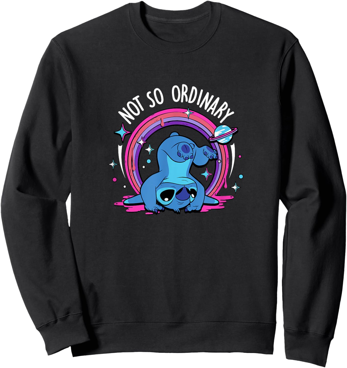 Disney Lilo & Stitch Not So Ordinary Playful Stitch Poster Sweatshirt - Sweatshirt | Black