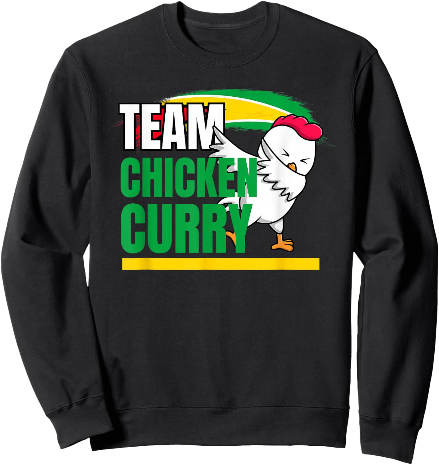 Caribbean Cricket Apparel - Guyana & Trinidad Patriotic Cricket - Black - Small - Short Sleeve - - Regular Fit - Cotton 65% Polyester 35% Sweatshirt - Sweatshirt | Black