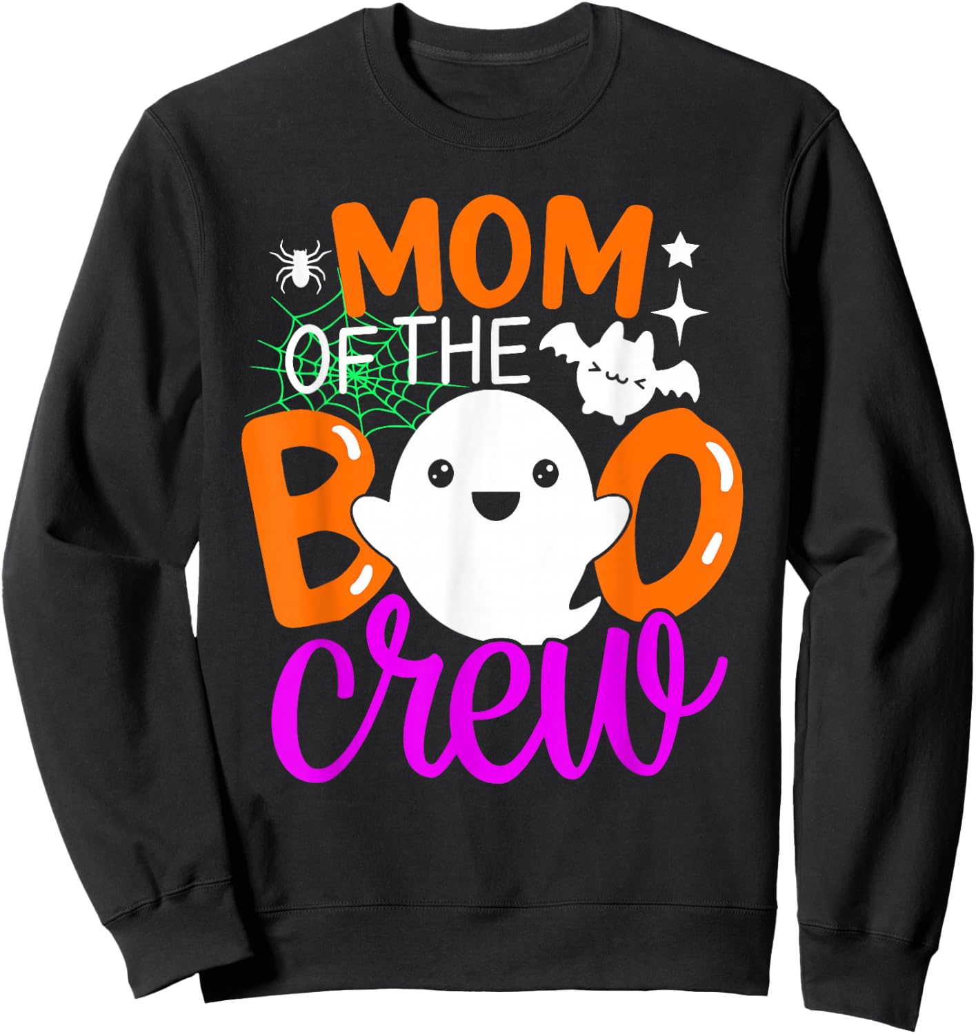 Mom Of The Boo Crew Funny Halloween Family Matching Sweatshirt - Sweatshirt | Black