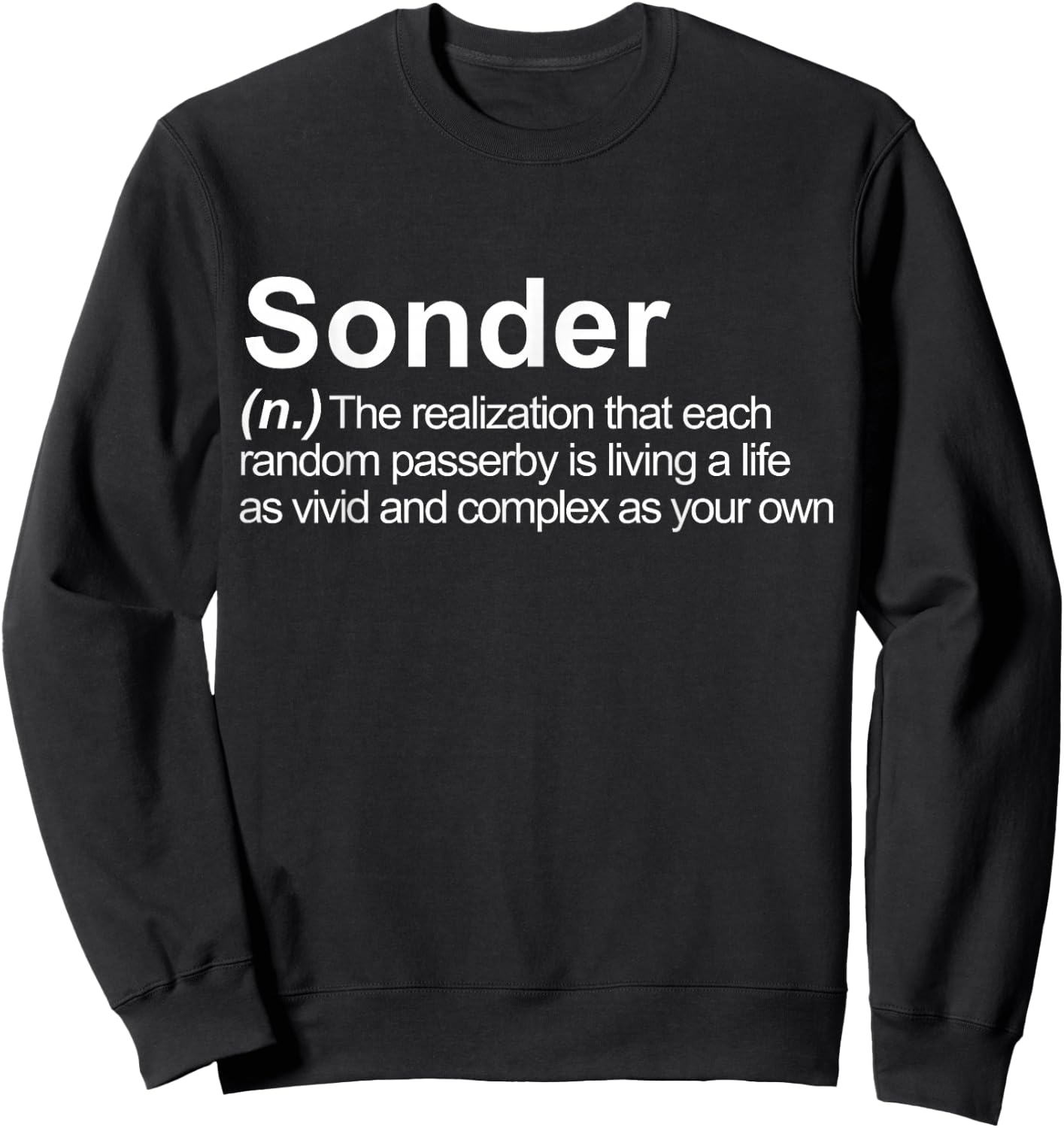 Sonder Funny Word Definition Vocabulary Typewriter Poetry Ah Sweatshirt - Sweatshirt | Black