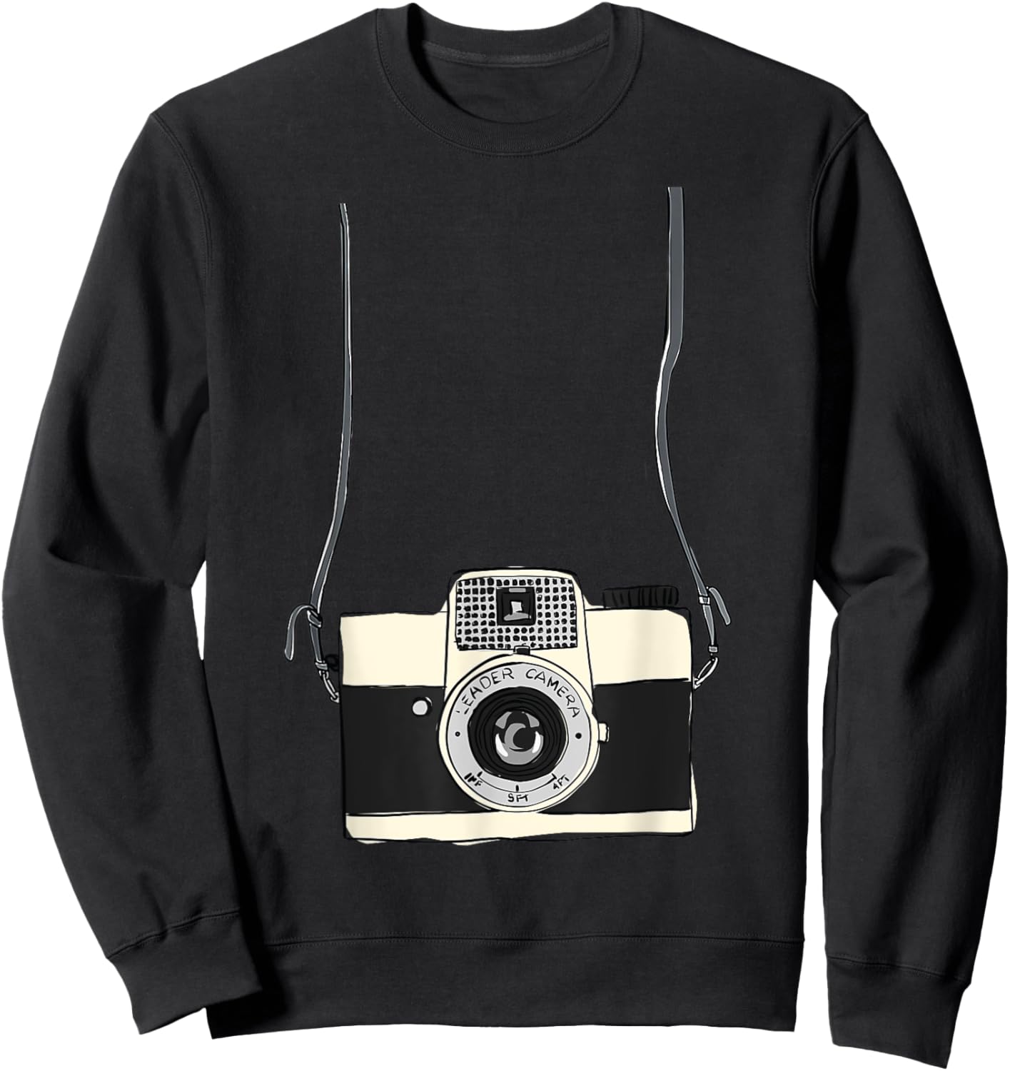 Fake Tourist Camera Holiday Vacation Photographer Funny Sweatshirt - Sweatshirt | Black