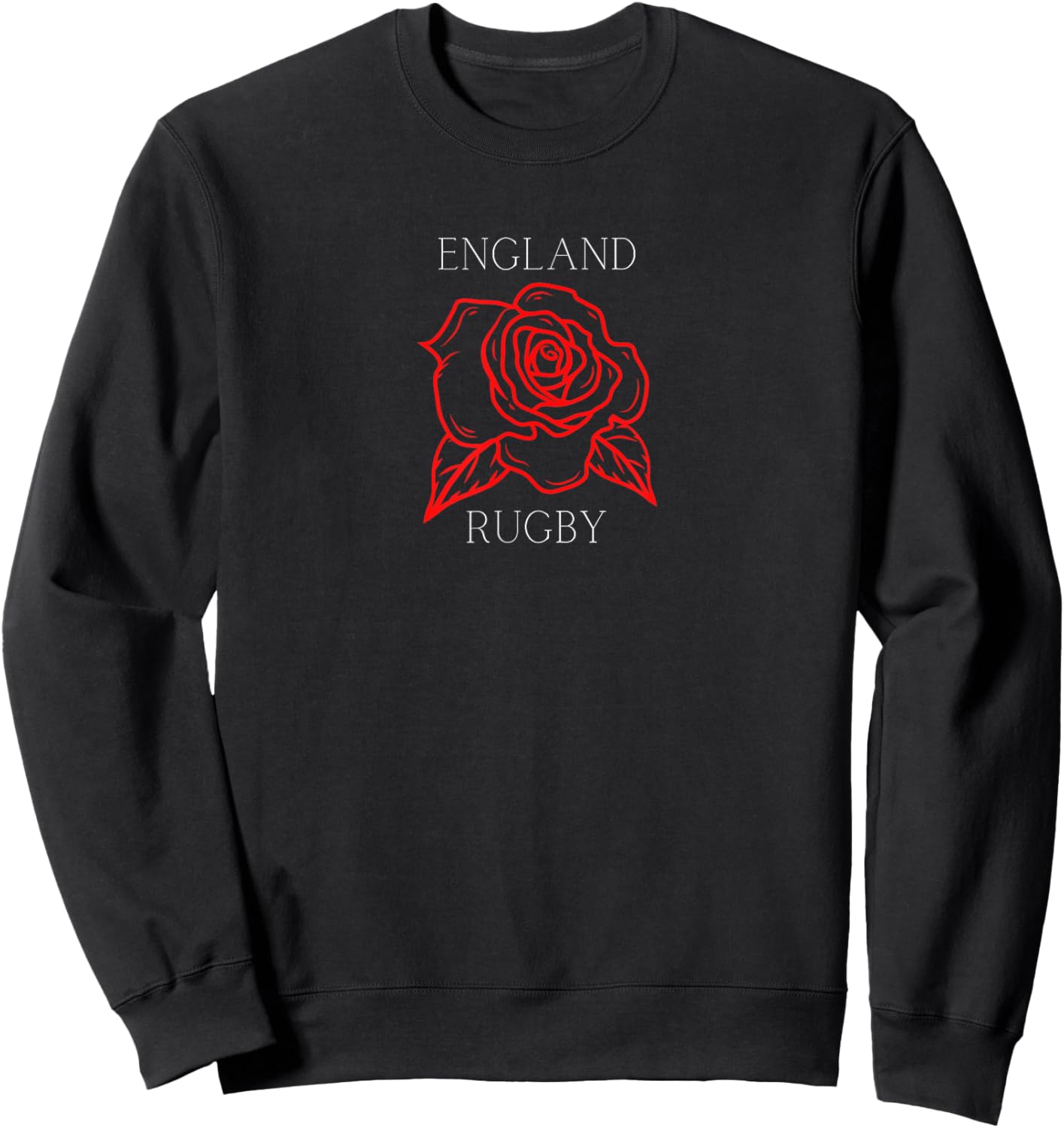 Historic Designs England Rugby Rose - England Rugby Football Top Sweatshirt - Sweatshirt | Black
