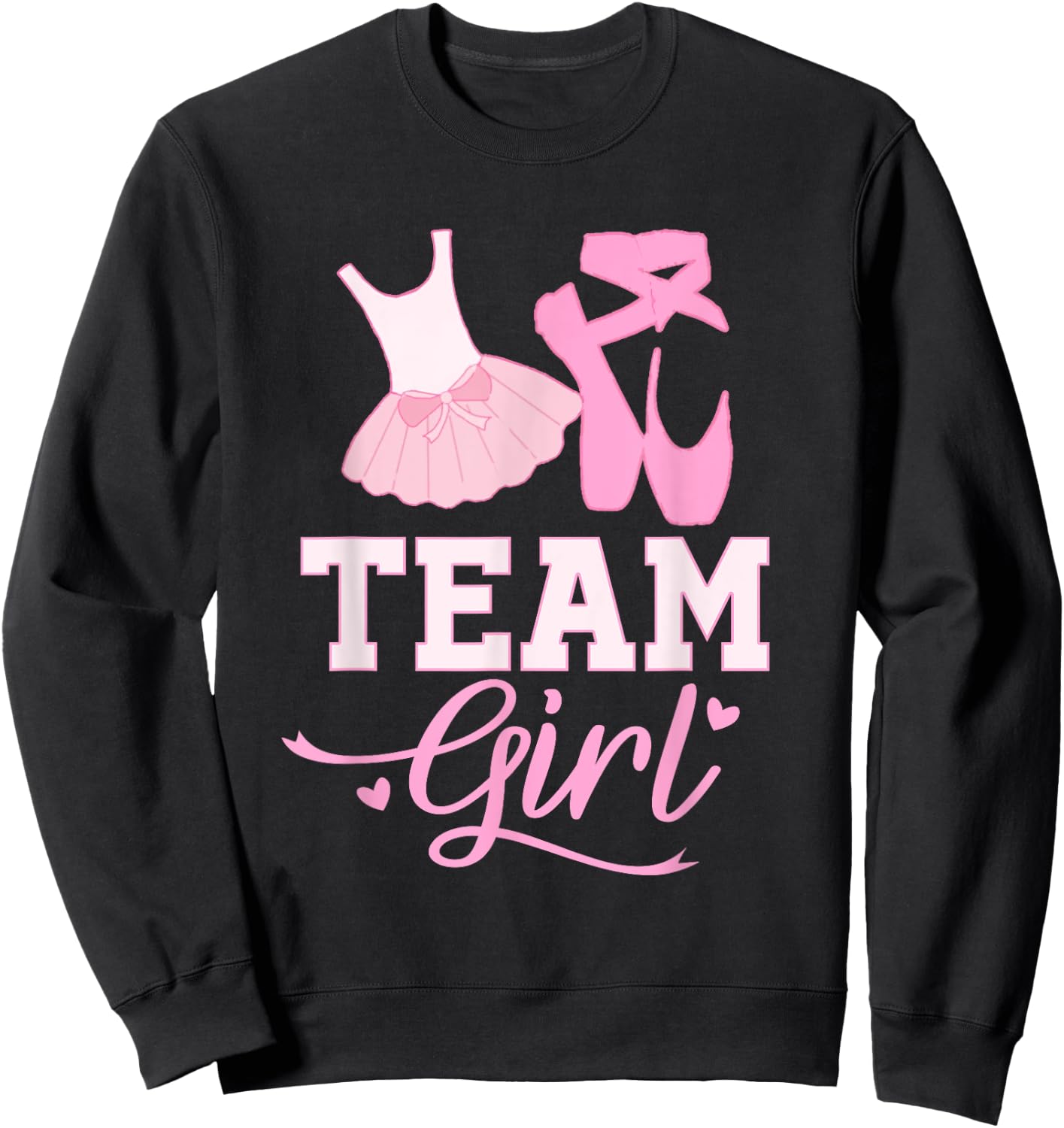 Team Girl Tutu Gender Reveal Shirt Baby Shower Party Sweatshirt - Sweatshirt | Black