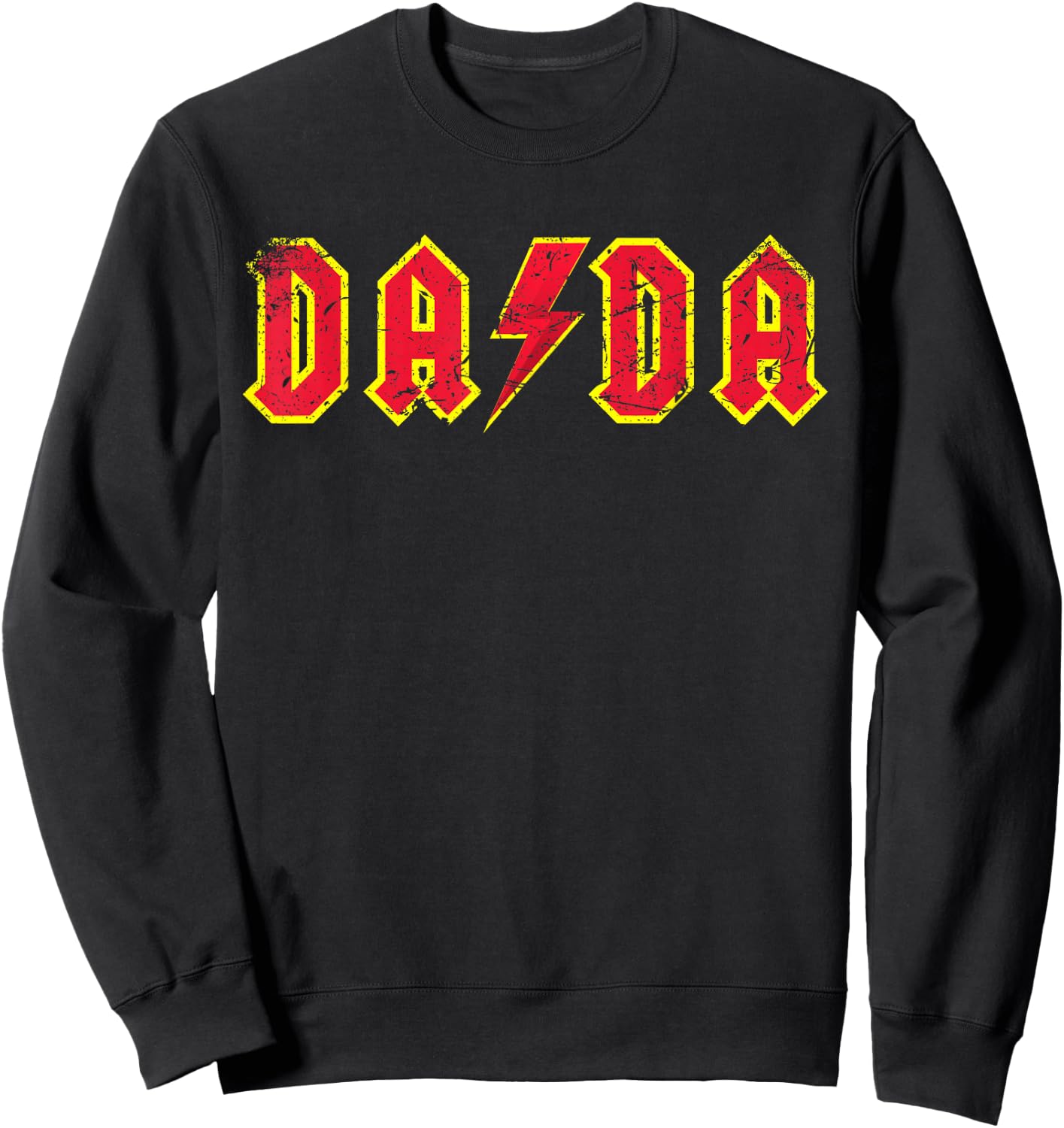 Dada Rocks: Rock and Roll Father's Day New Dads Distressed Sweatshirt - Sweatshirt | Black