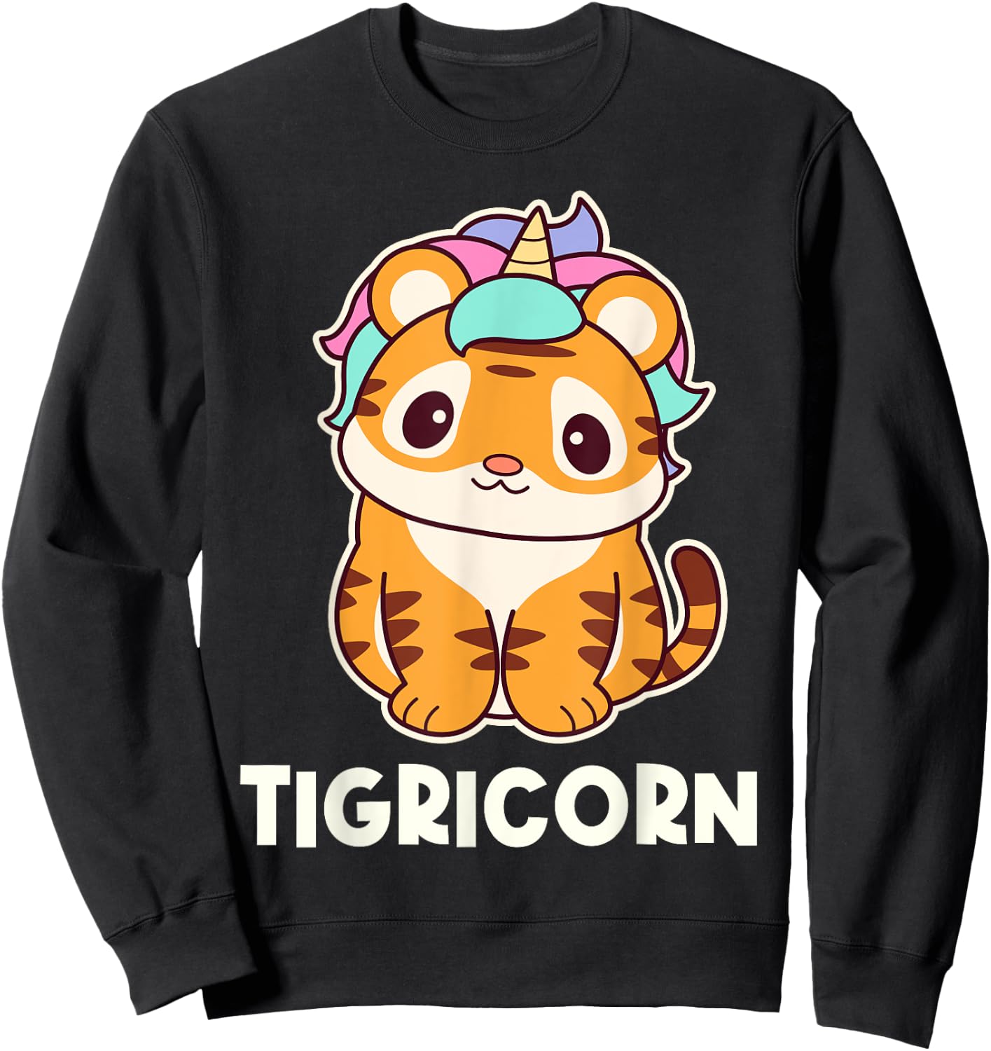 Tigricorn - Cute Unicorn Tiger Sweatshirt - Sweatshirt | Black