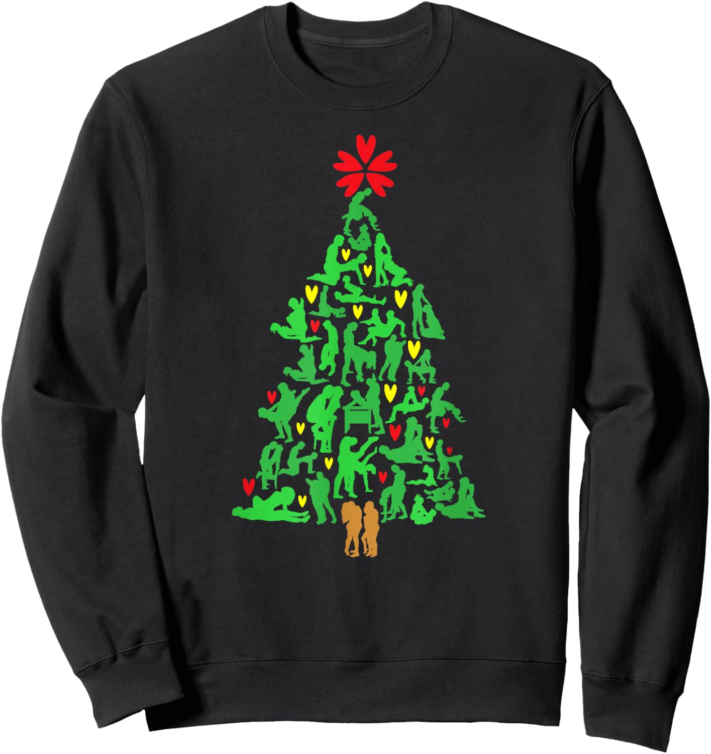 Naughty Xmas Ornaments Kamasutra Adult Humor Christmas Sweatshirt - Sweatshirt | Black