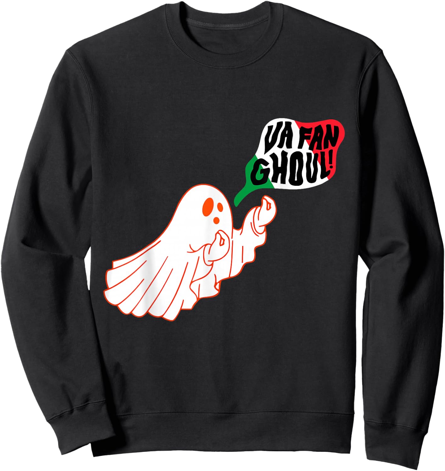 Va Fan Ghoul Italian Halloween Ghost Sweatshirt - Sweatshirt | Black