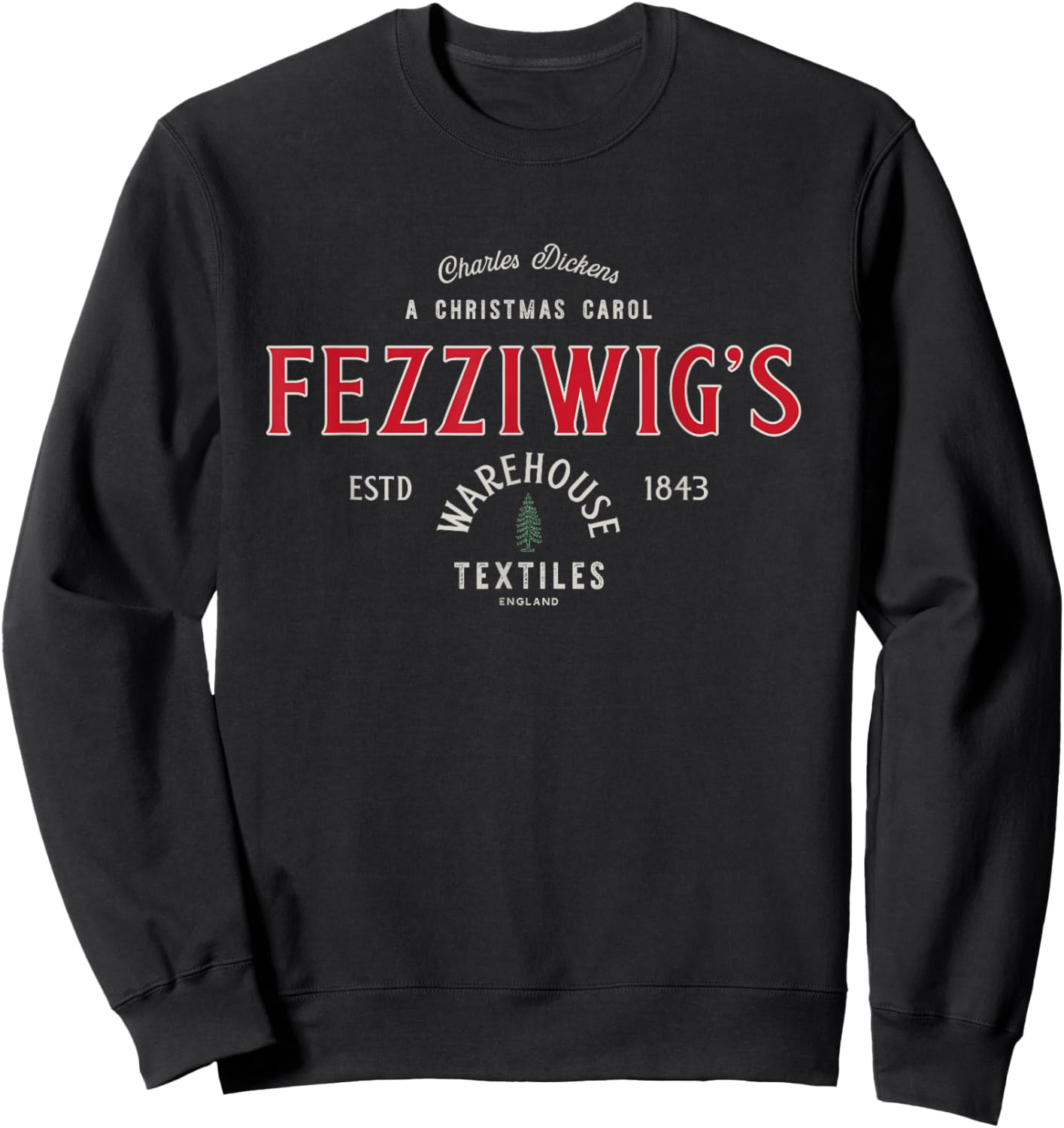 Christmas Carol, Fezzigigg's, Scrooge & Marley, Holiday Sweatshirt - Sweatshirt | Black