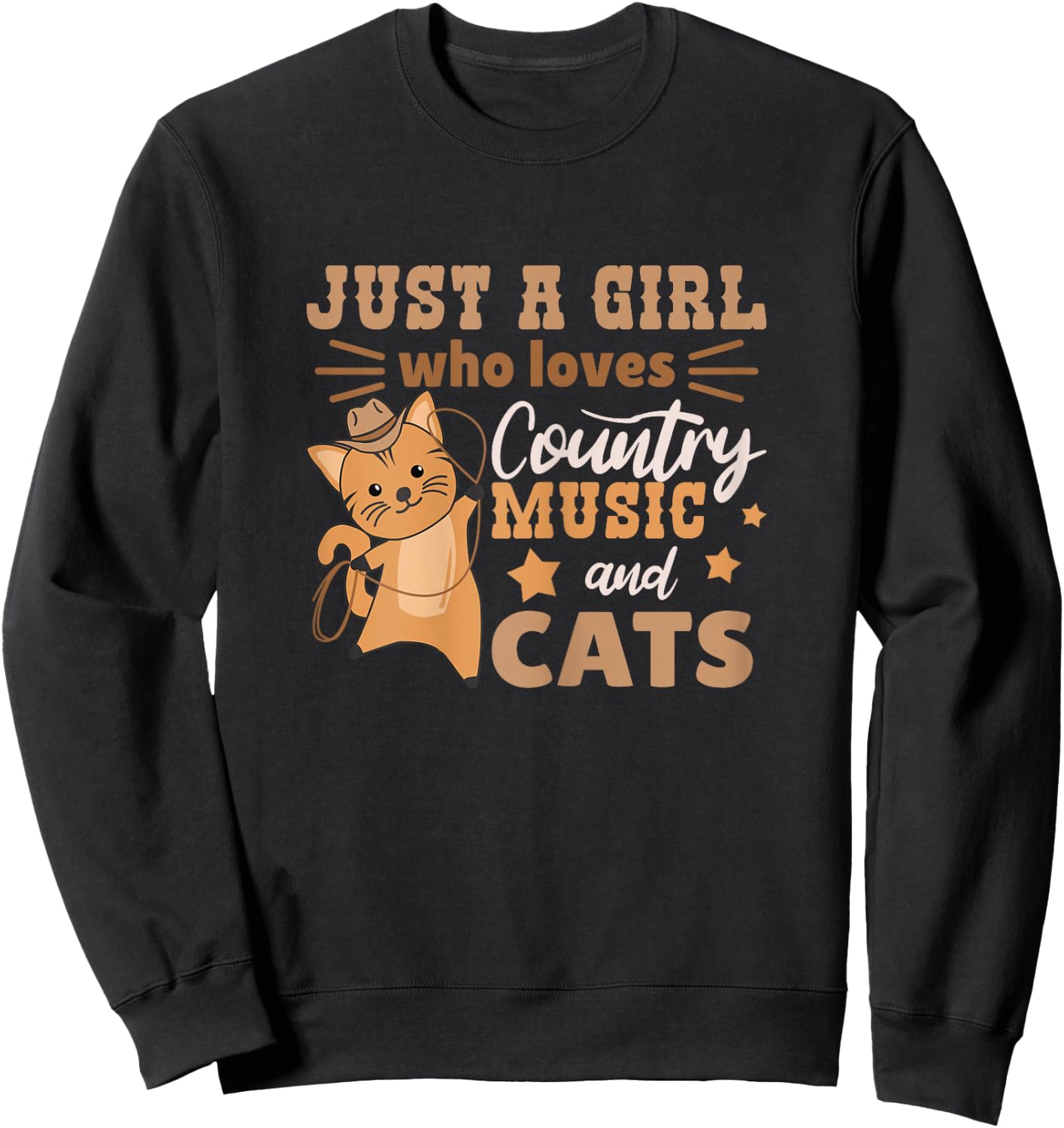 Just A Girl Who Loves Country Music And Cats Sweatshirt - Sweatshirt | Black