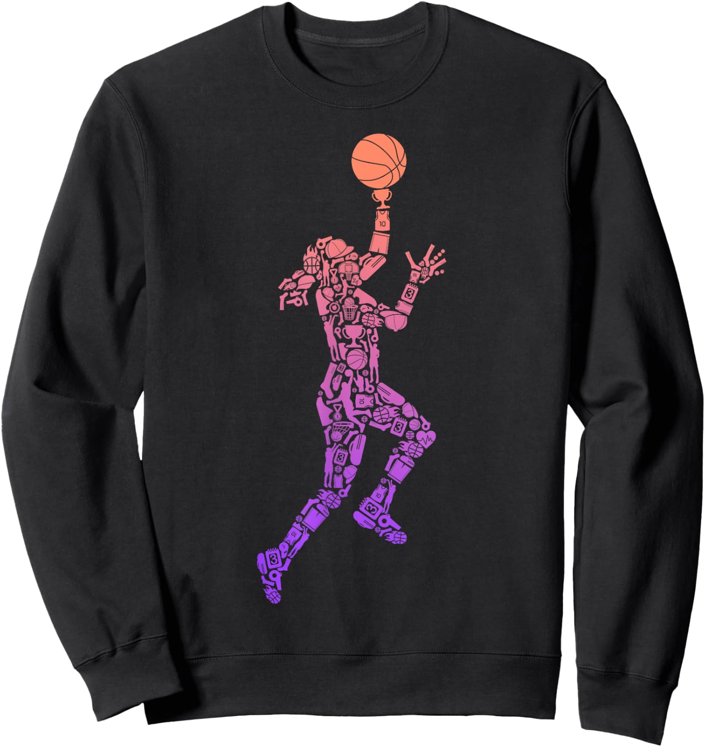 Basketball Player Bball Kids Women Girls Basketball Sweatshirt - Sweatshirt | Black