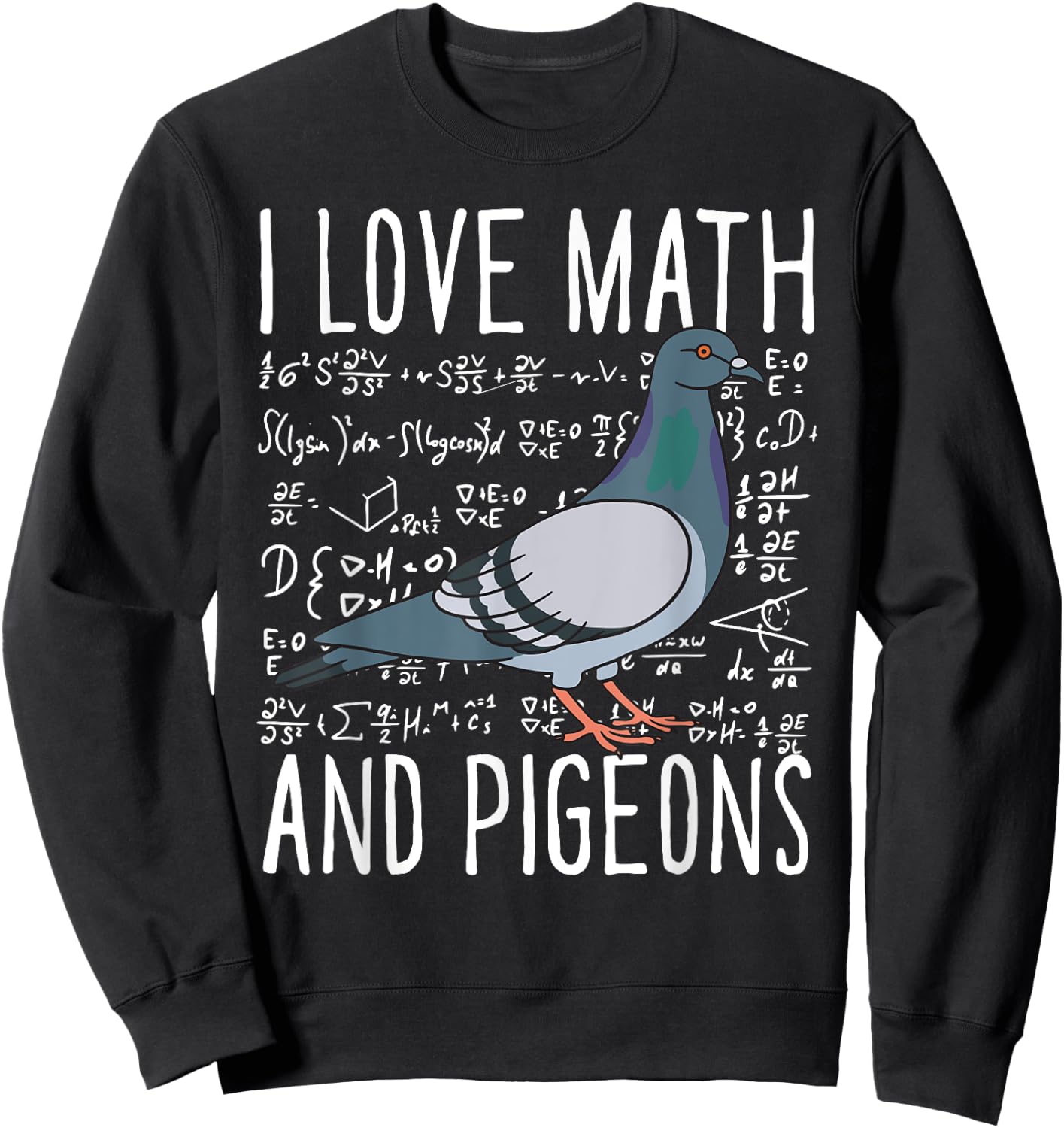 I Love Math And Pigeons Breeder Birding School Kids Sweatshirt - Sweatshirt | Black