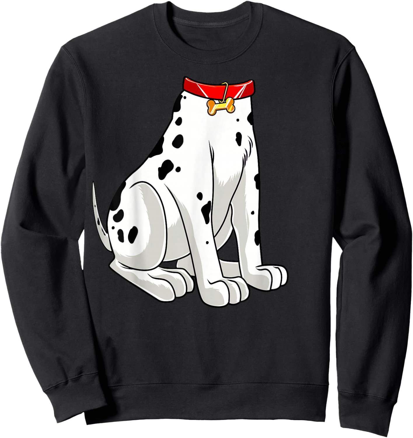 Dalmatian Costume Halloween Dog Print Men Women Kids Small Sweatshirt - Sweatshirt | Black