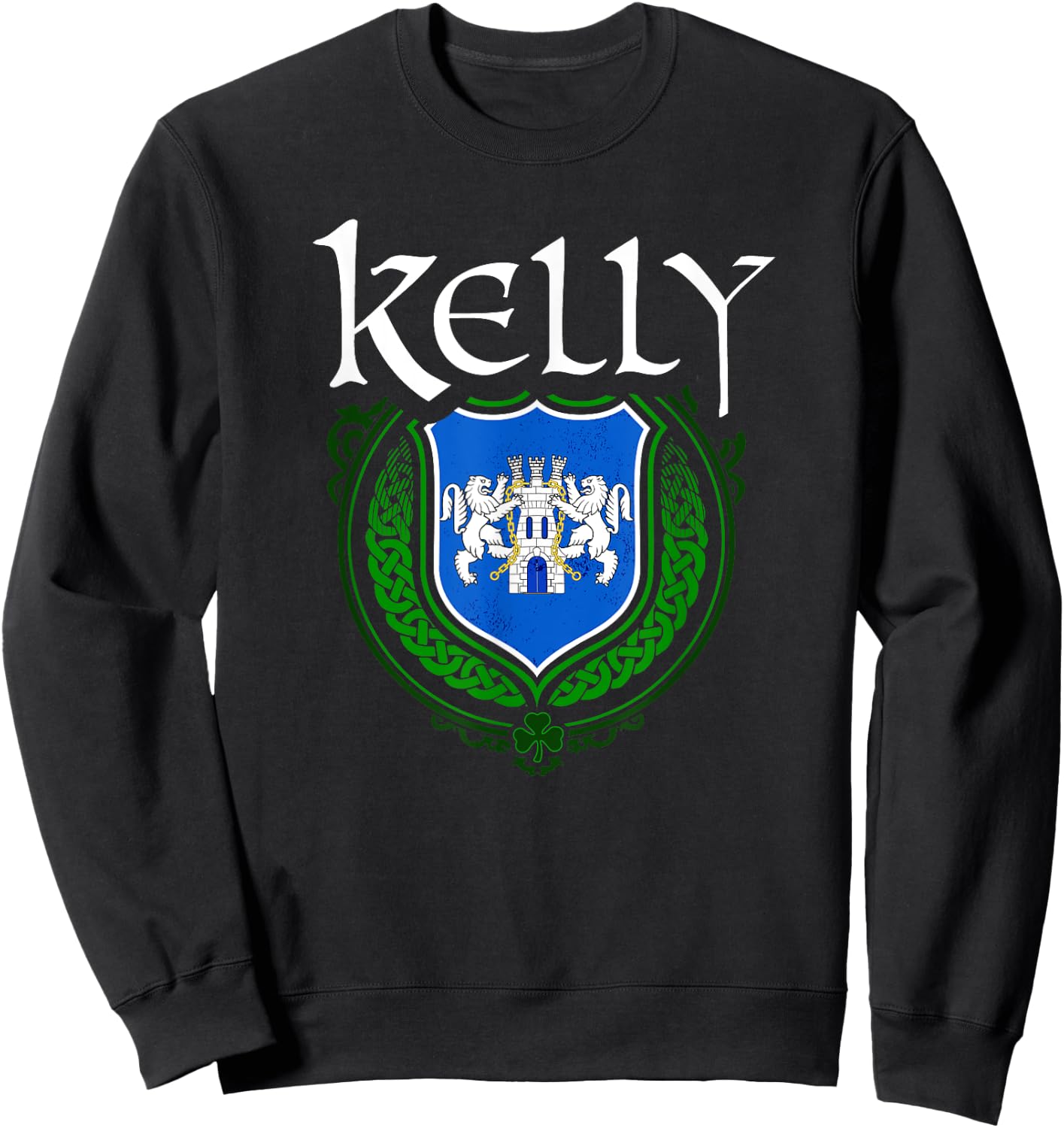 Kelly Surname Irish Clan Tartan Badge Ireland Sweatshirt - Sweatshirt | Black