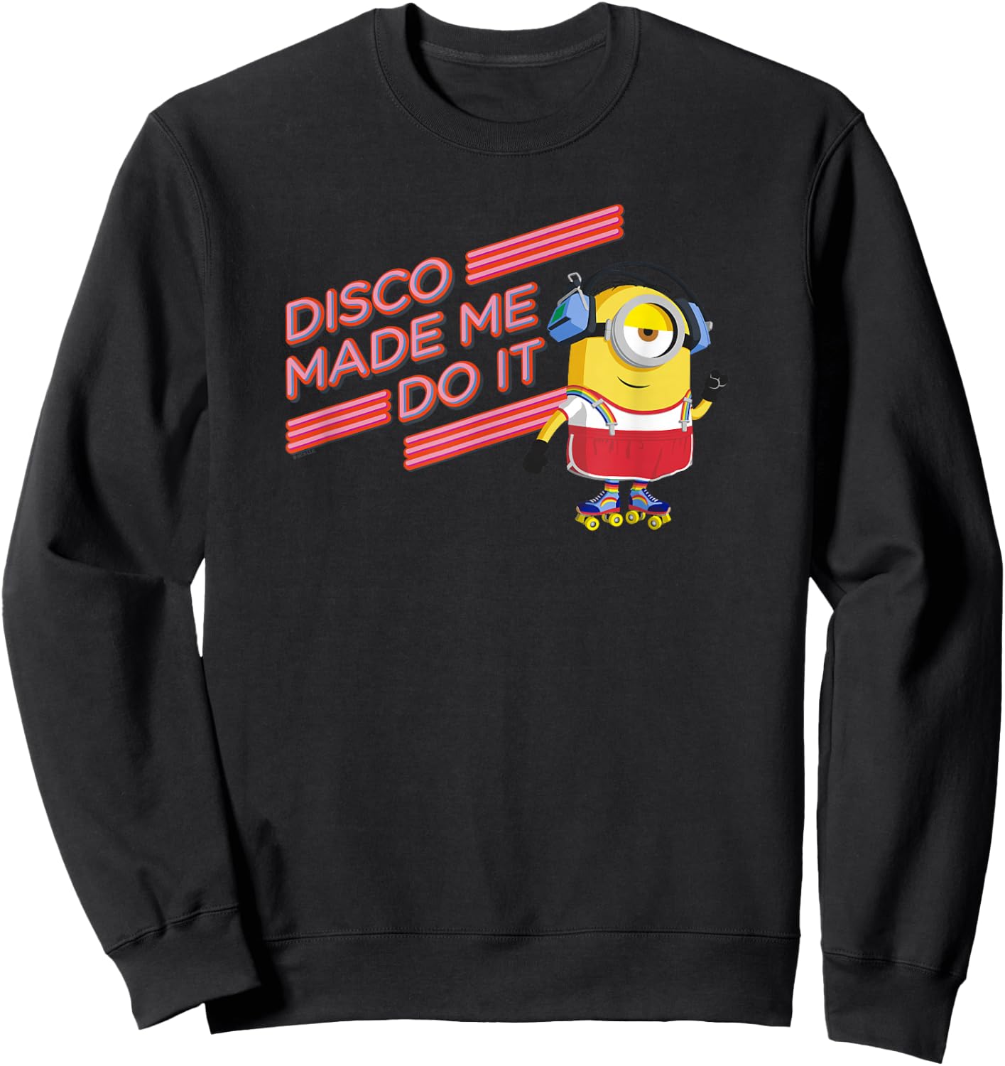 Minions Stuart Roller Skating Disco Made Me Do It Sweatshirt - Sweatshirt | Black