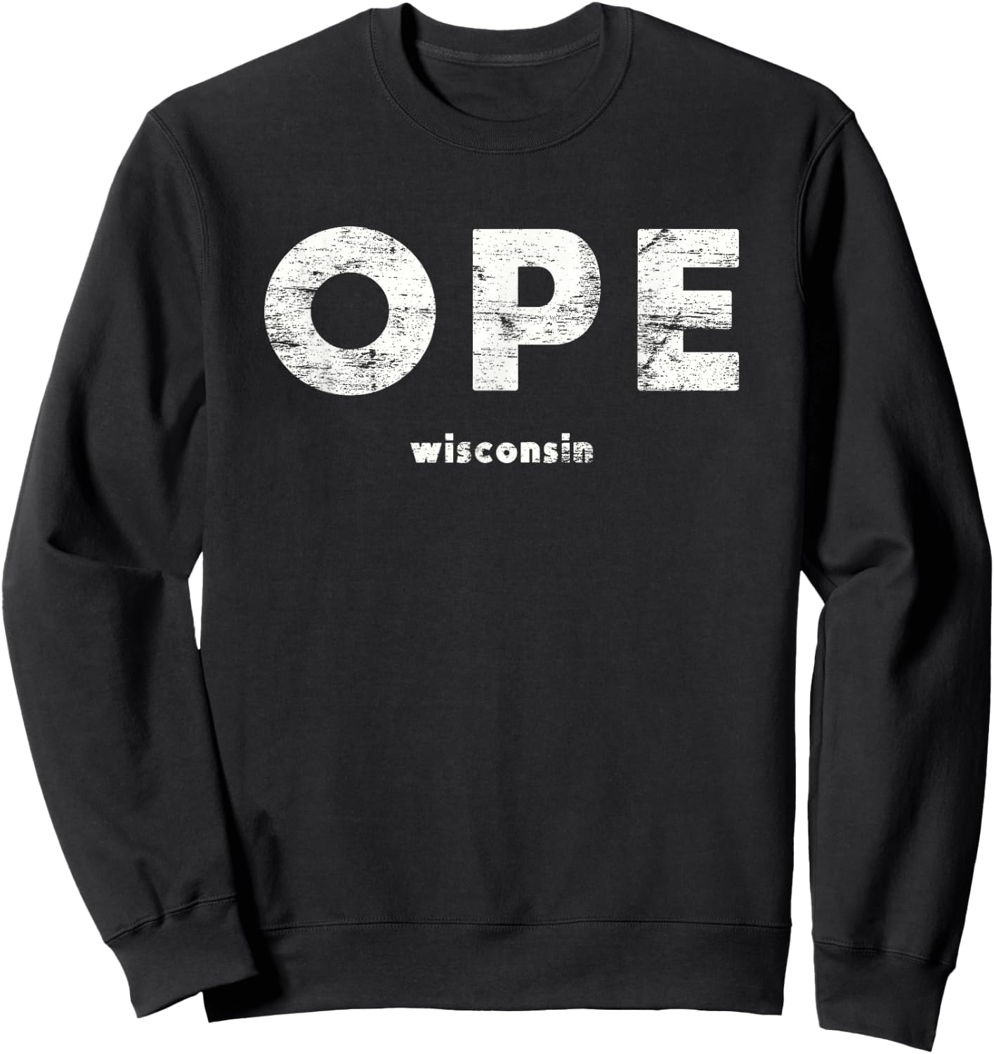 Vintage Ope Wisconsin T, Up North Sweatshirt - Sweatshirt | Black