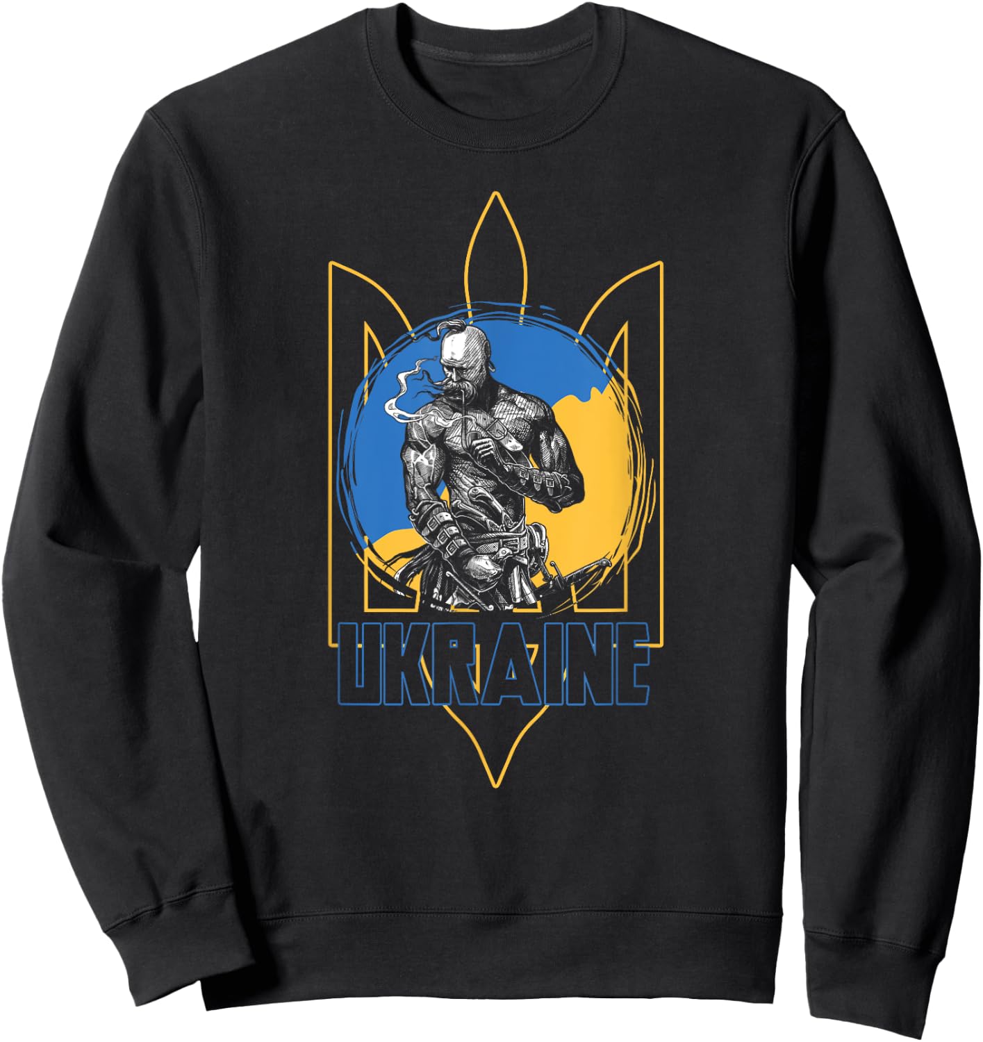 Ukraine | Kiev Homeland | Cossack Ukrainian Sweatshirt - Sweatshirt | Black