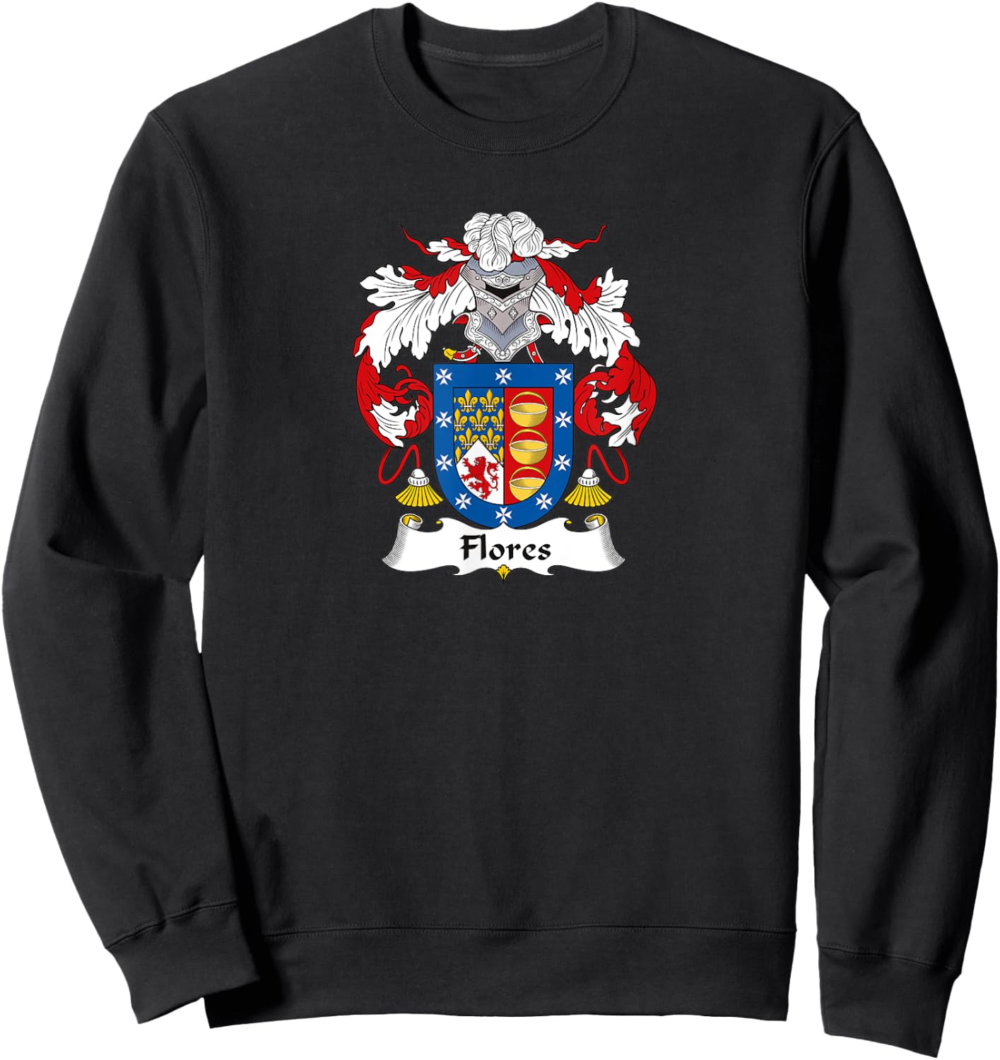 Flores Coat of Arms - Family Crest Sweatshirt - Sweatshirt | Black