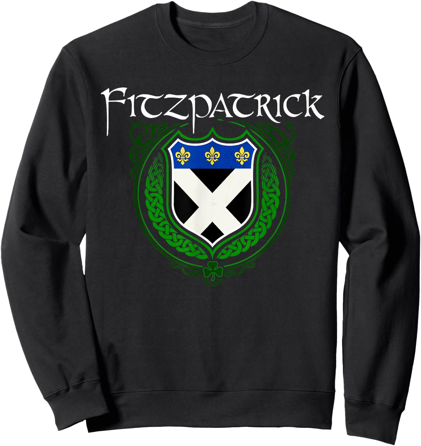 Fitzpatrick Surname Irish Clan Tartan Badge Ireland Sweatshirt - Sweatshirt | Black