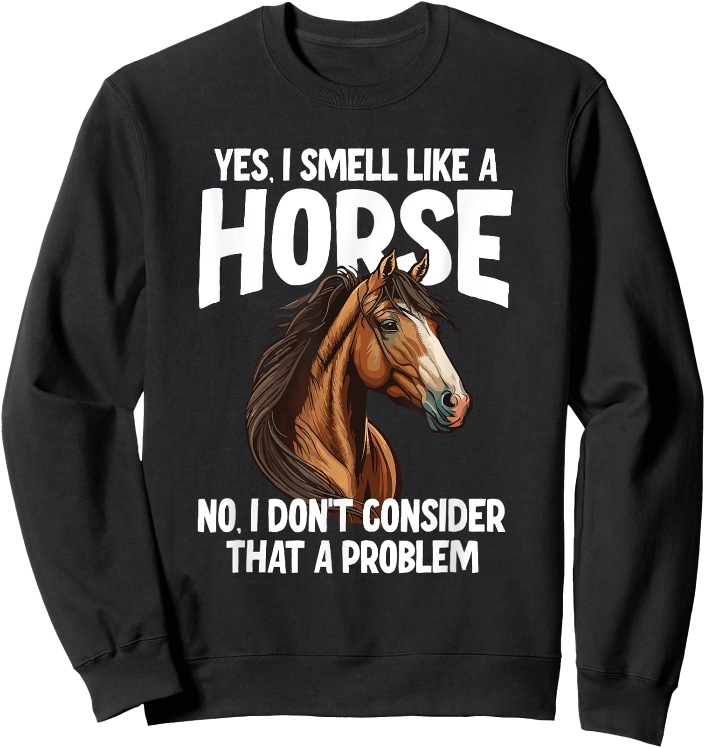 Yes I Smell Like a Horse No I Don't Consider That a Problem Sweatshirt - Sweatshirt | Black