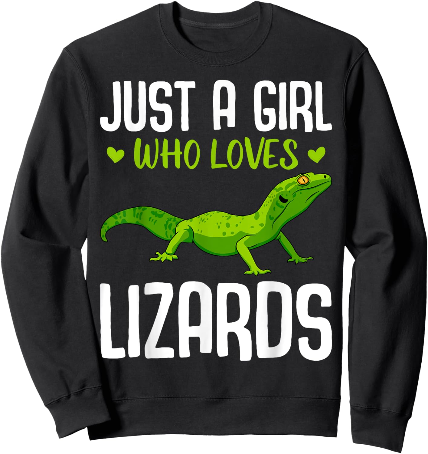 Funny Lizard Designs For Girls Kids Reptile Herpetologists Sweatshirt - Sweatshirt | Black