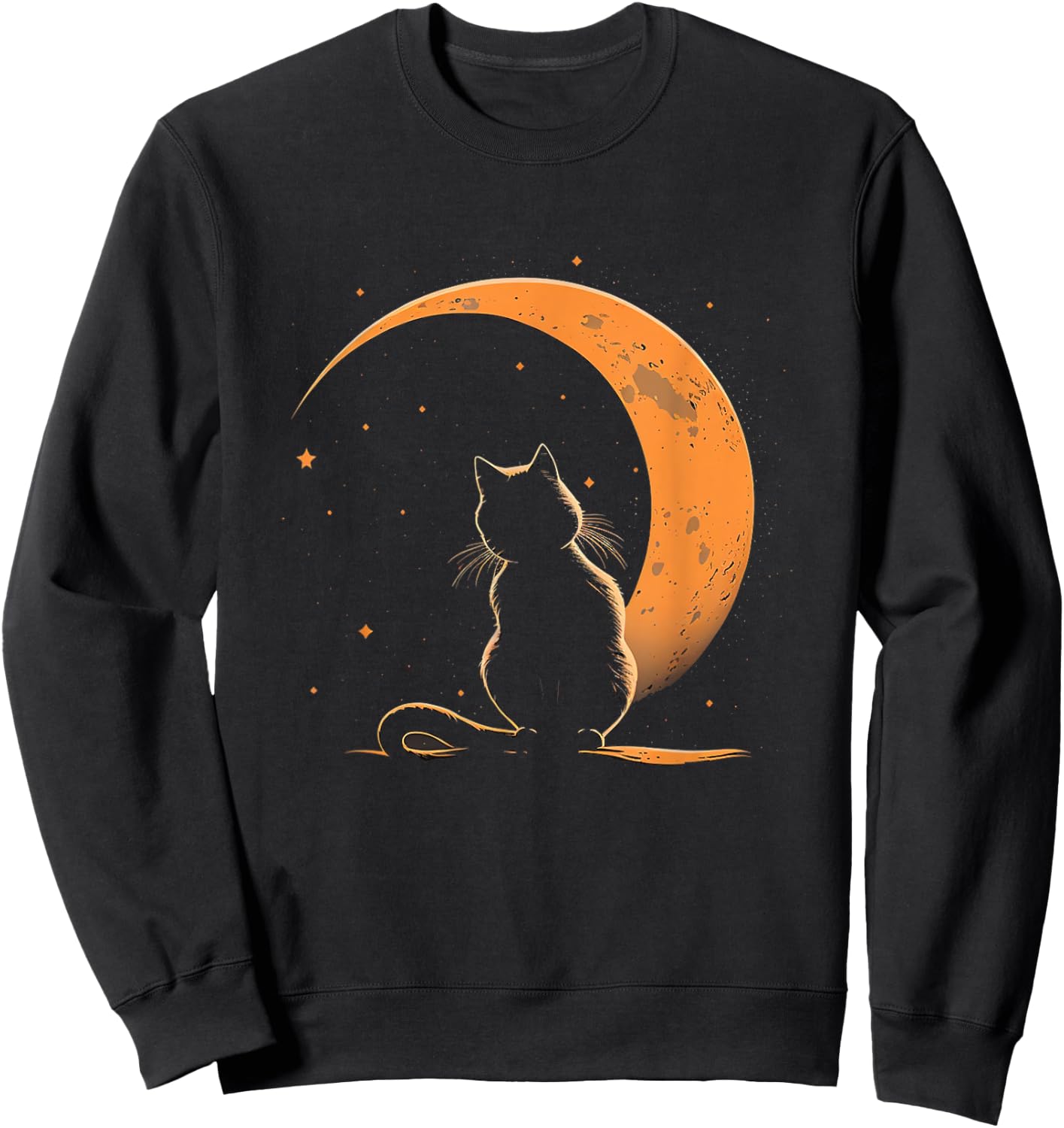 Cat Crescent Black Moon Sailor Sweatshirt - Sweatshirt | Black
